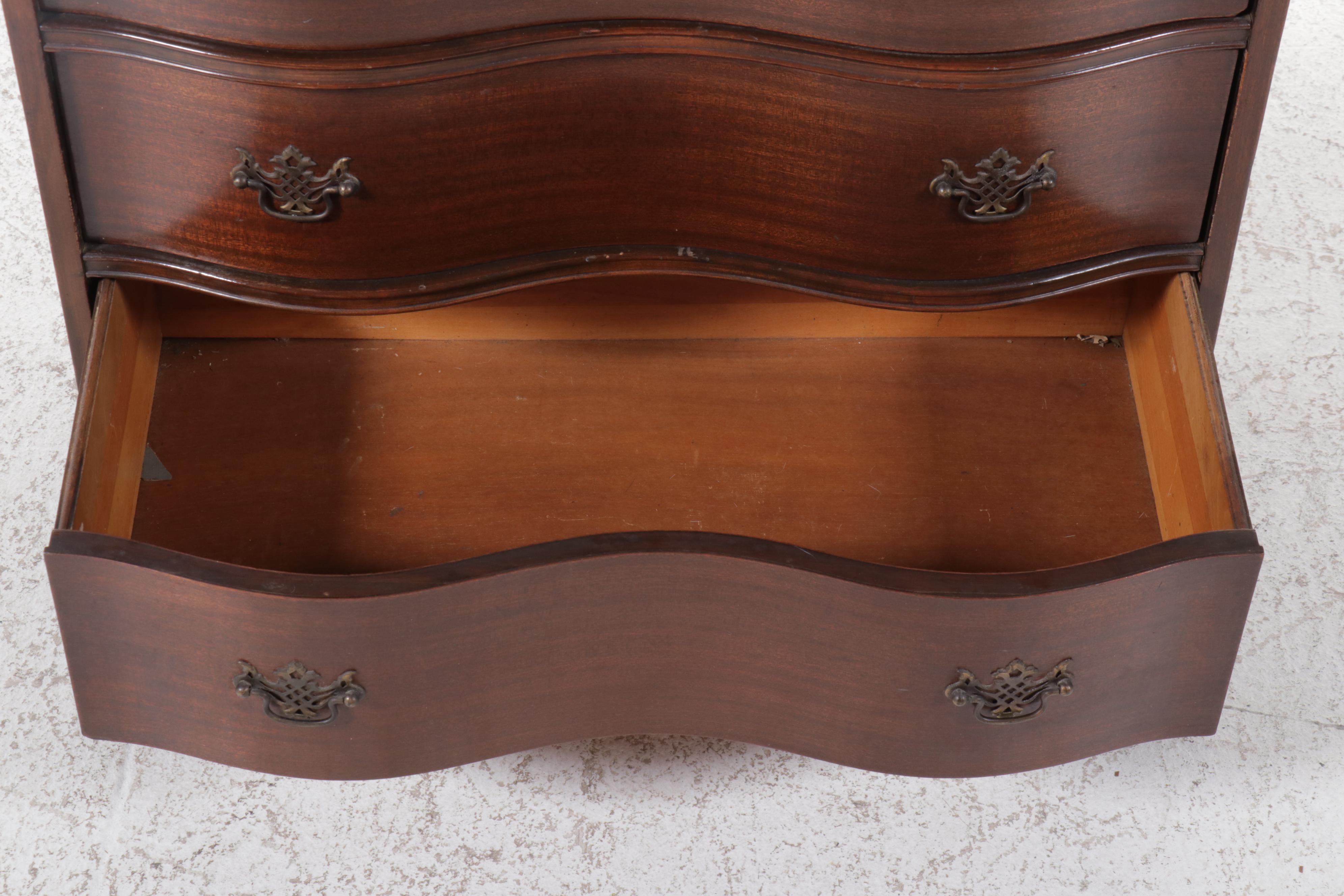 Chippendale Style Mahogany Secretary Desk, Mid-20th Century
