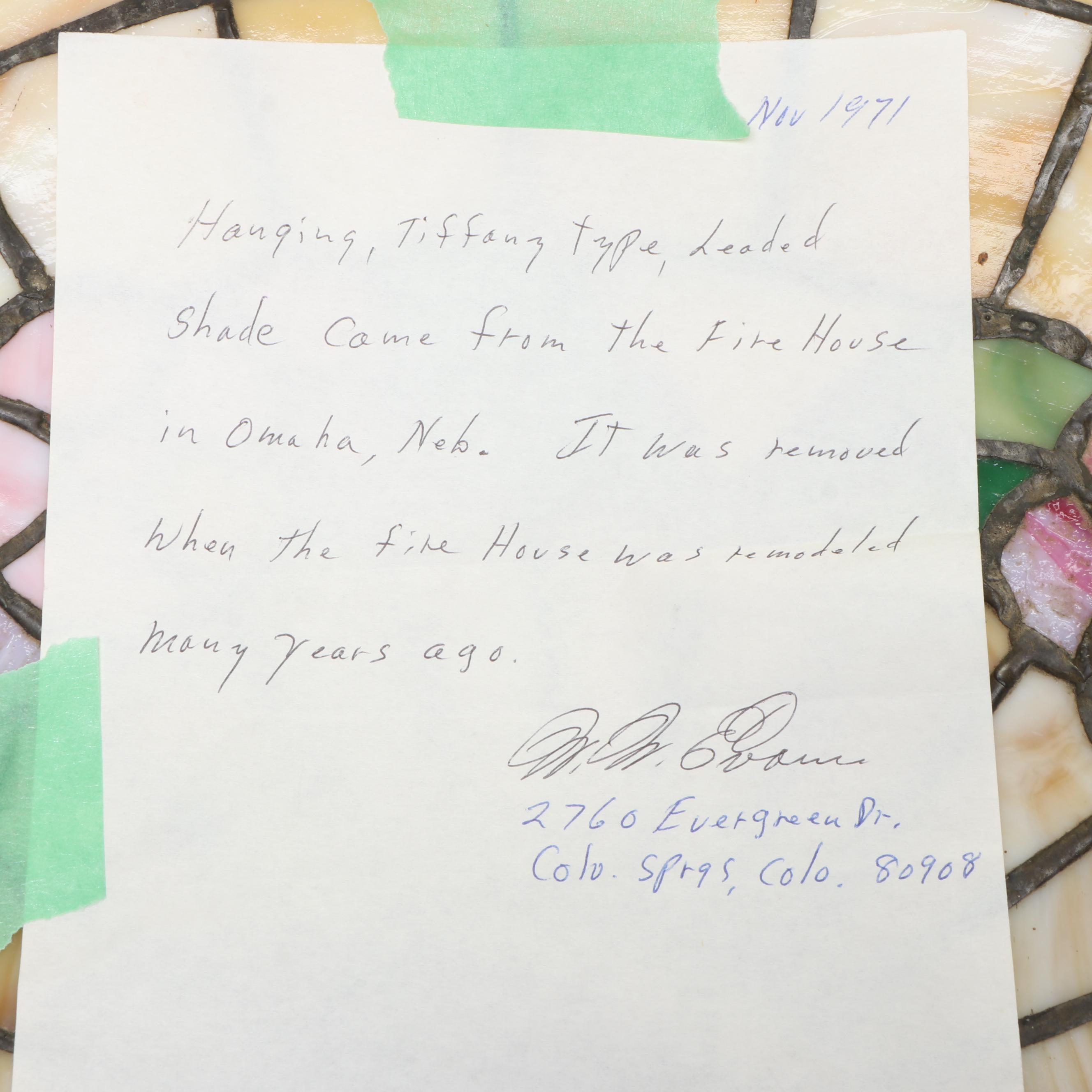 Art Nouveau Style Pink Floral Slag Glass Plaffonier Pendant