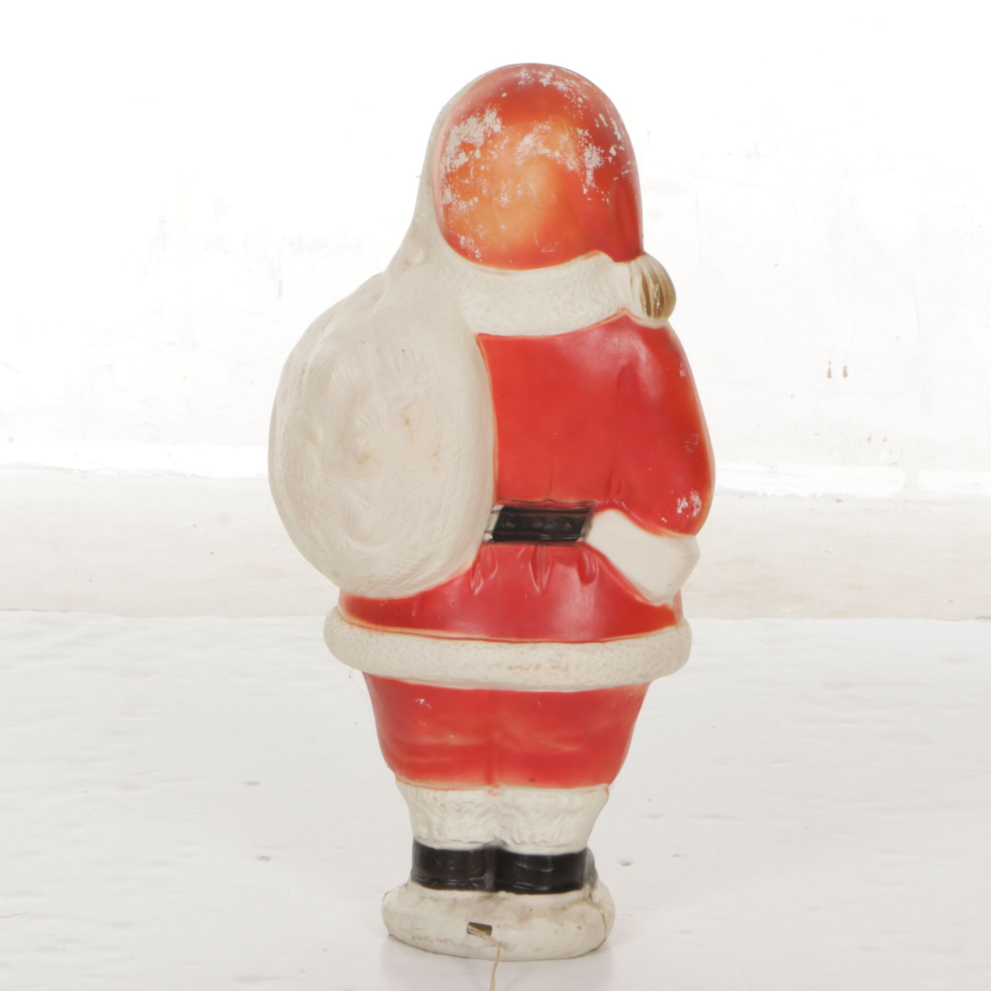 Poloron Lighted Blow Mold Santa Holding Gifts