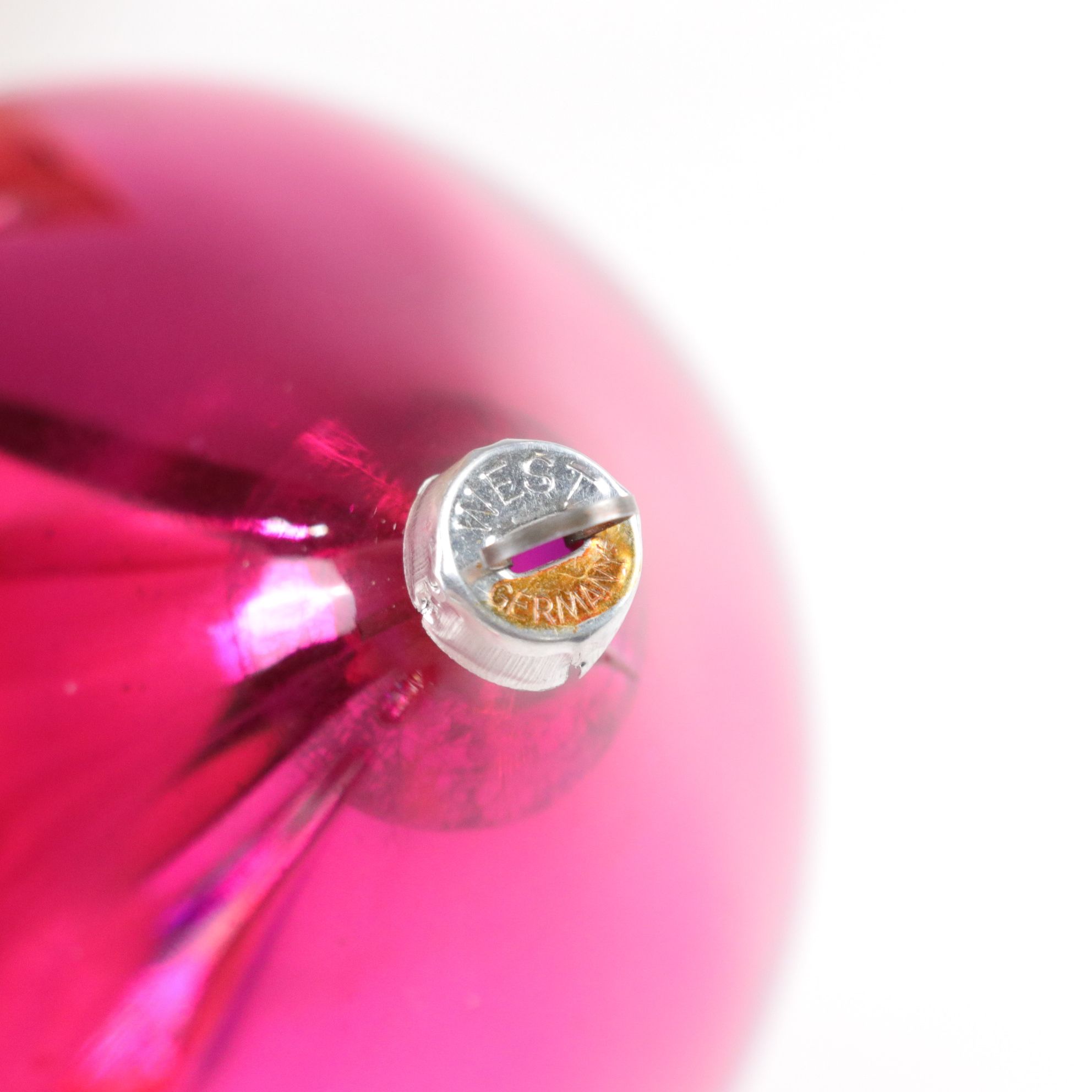 Shiny Brite and West German Hand-Blown Glass Embellished Glitter Ornaments