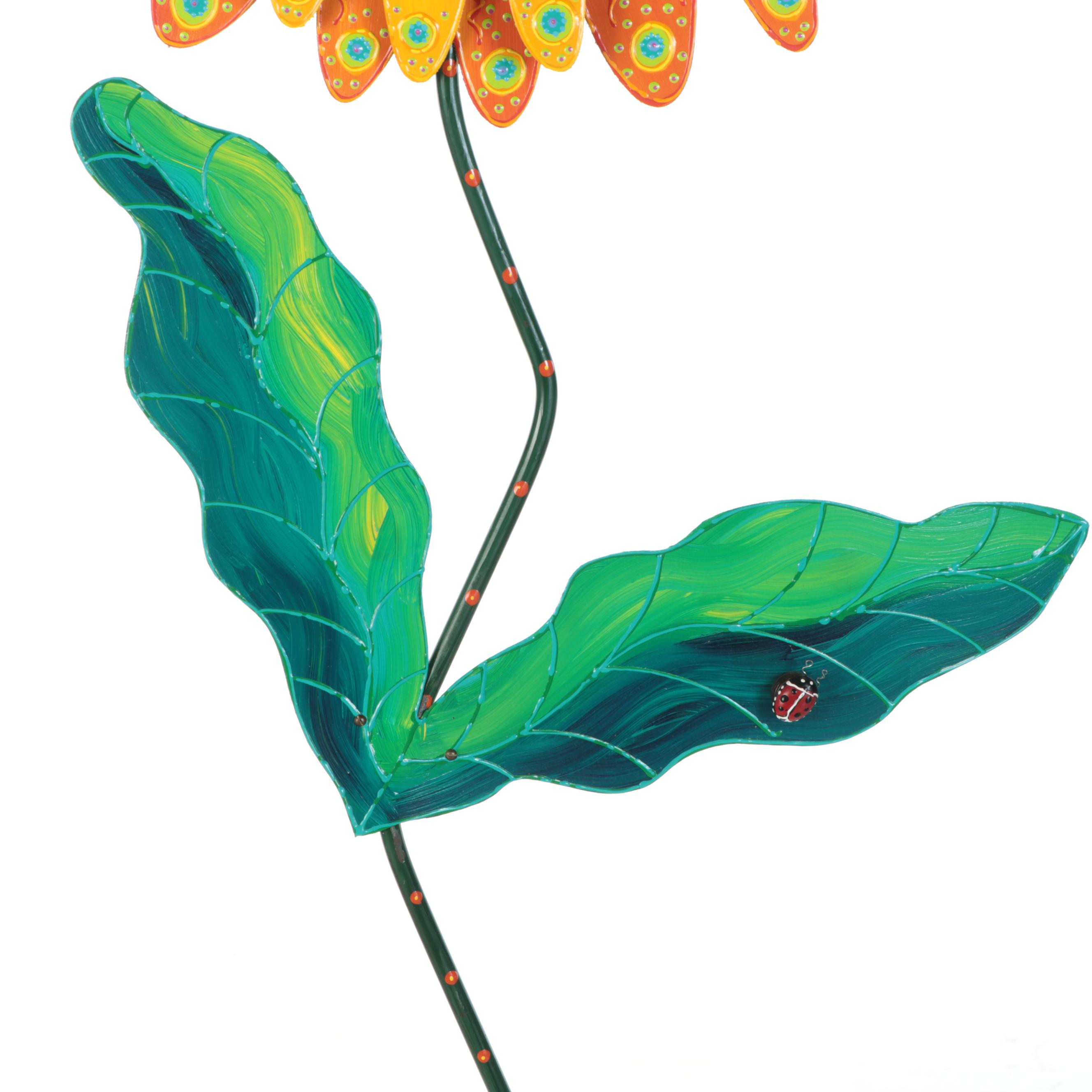 Sunflower Garden Sculpture with Mosaic Stone Base