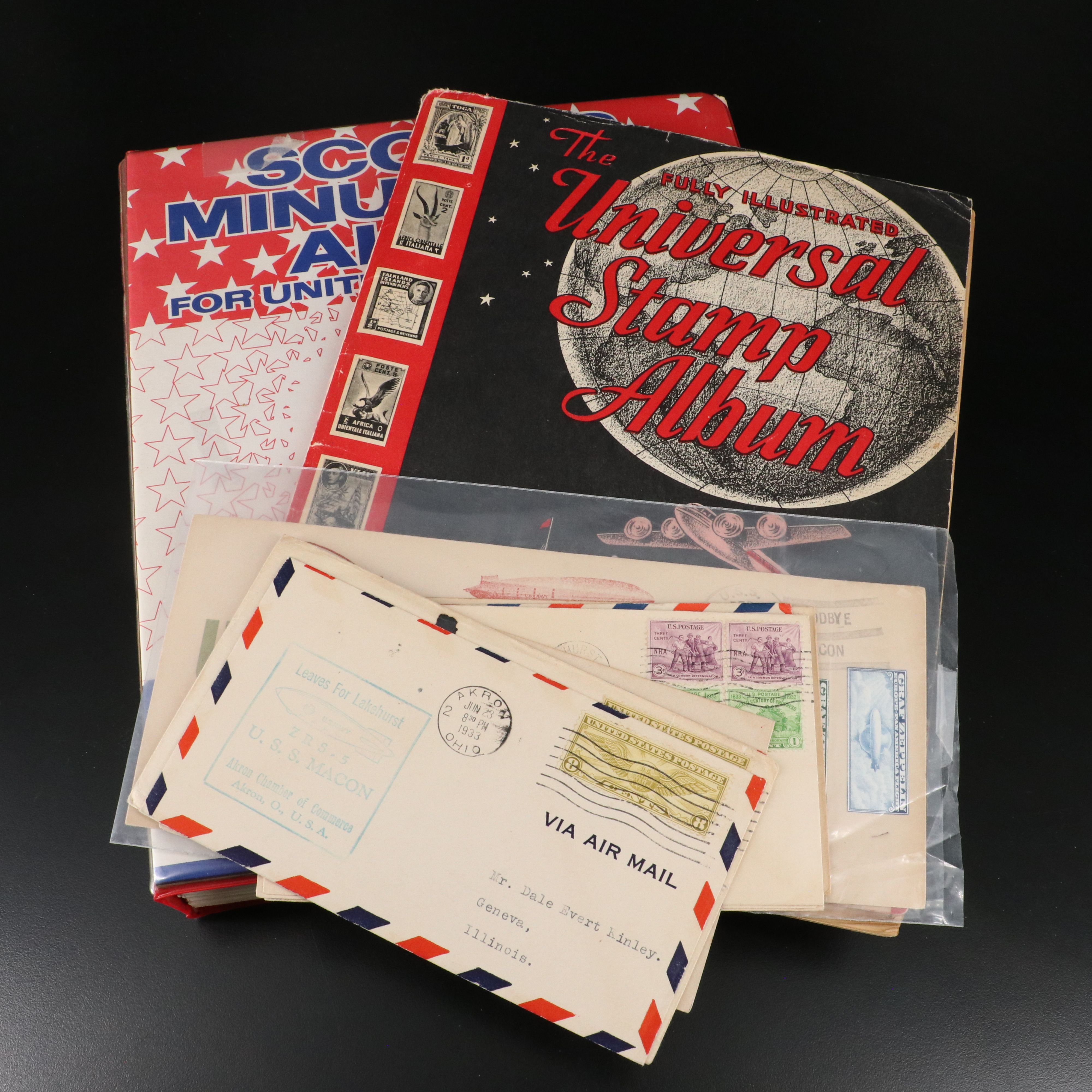 Collection of U.S. and World Stamps and U.S.S. Macon Covers