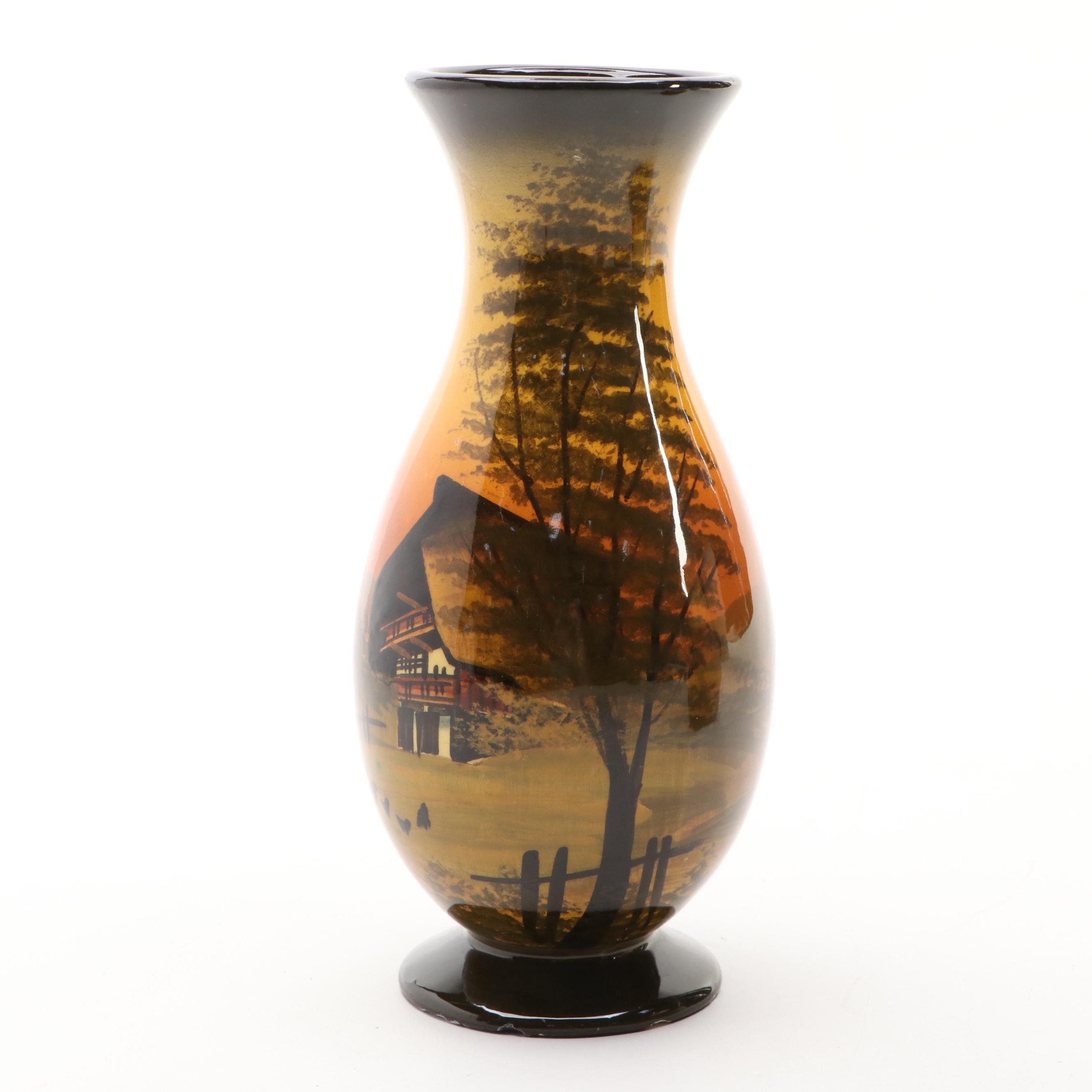 Schramberg German Majolica Vases, Early to Mid-20th Century