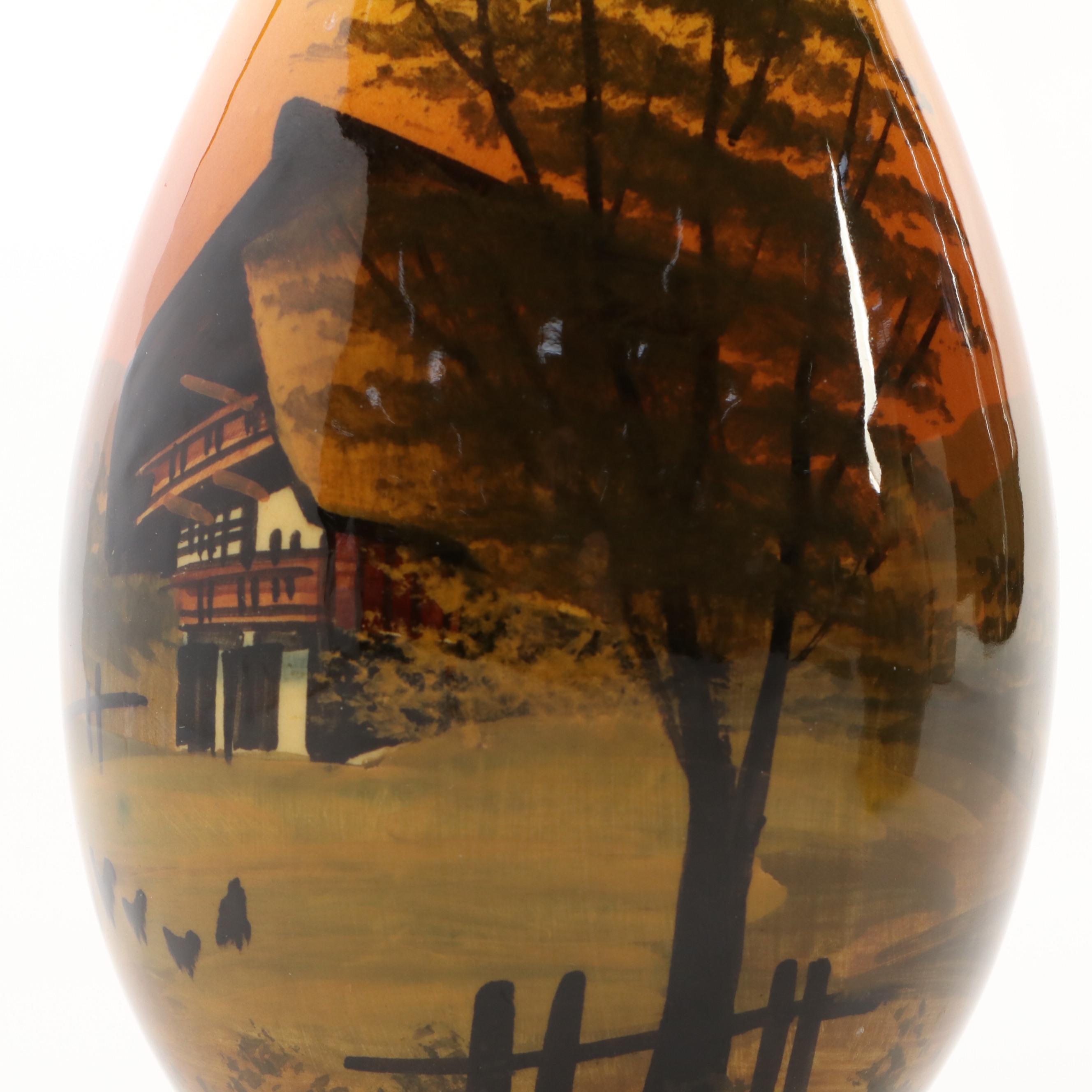 Schramberg German Majolica Vases, Early to Mid-20th Century