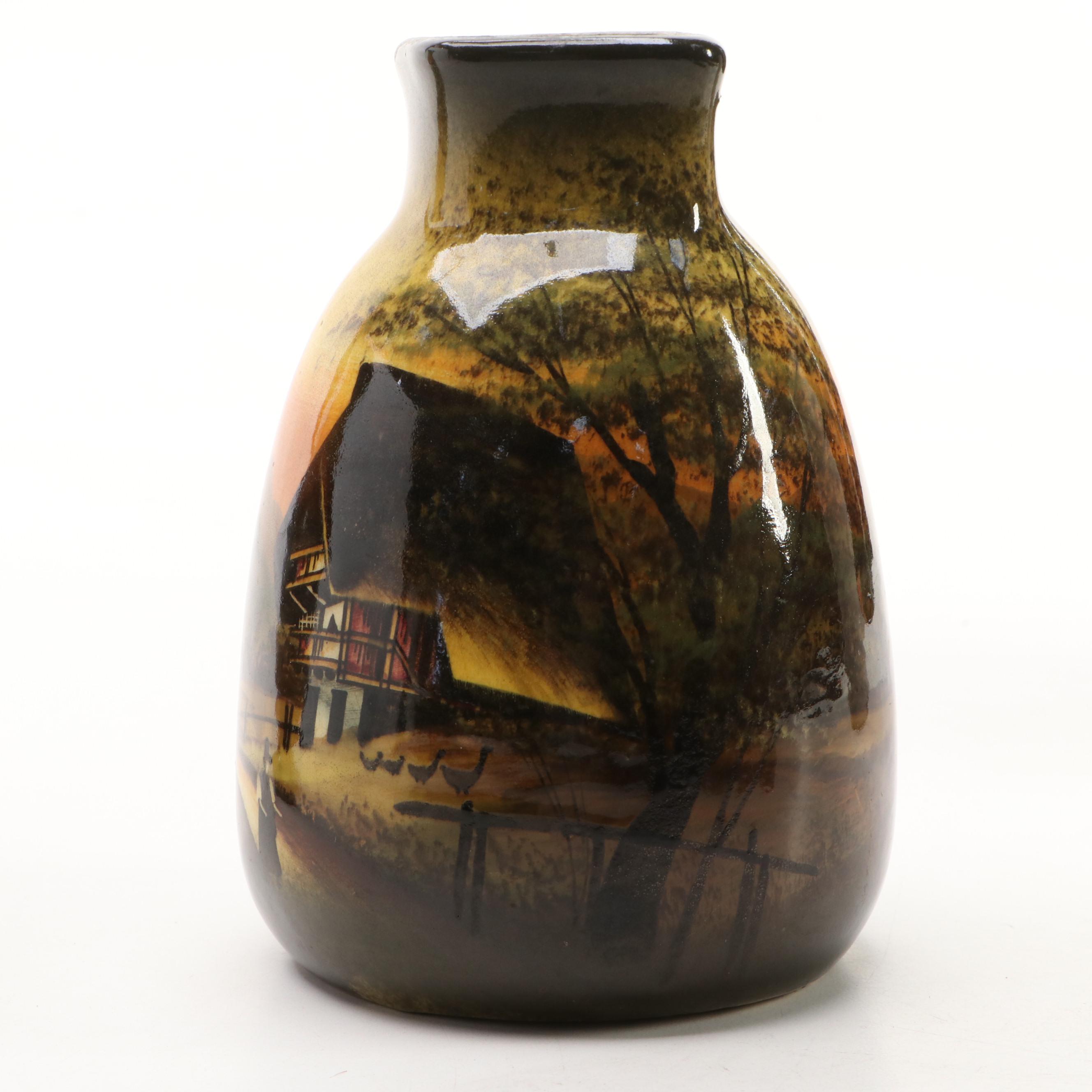 Schramberg German Majolica Vases, Early to Mid-20th Century