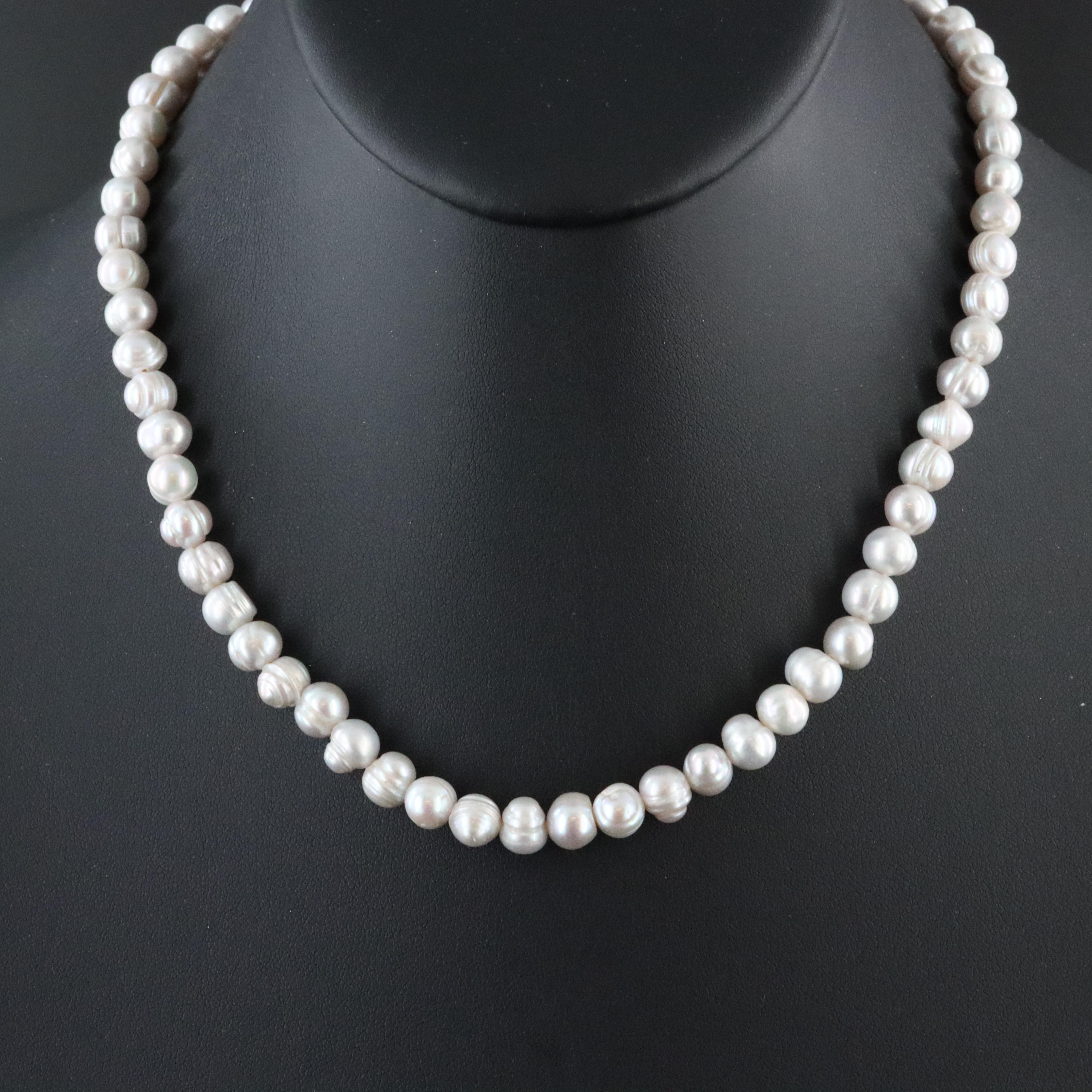 Pearl Necklace with 14K Clasp