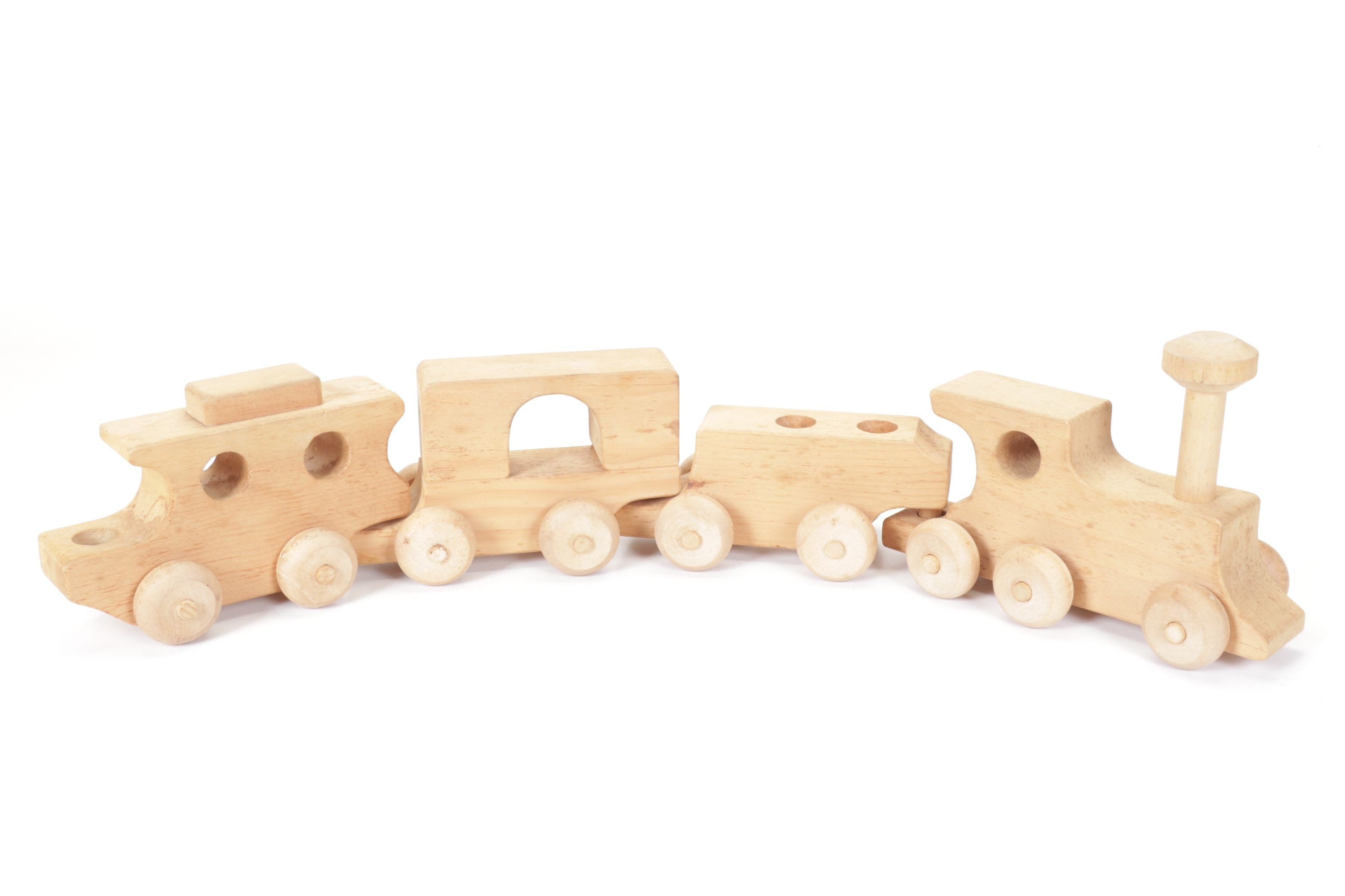 Wood Toy Train, Toy Wagon, and Massagers