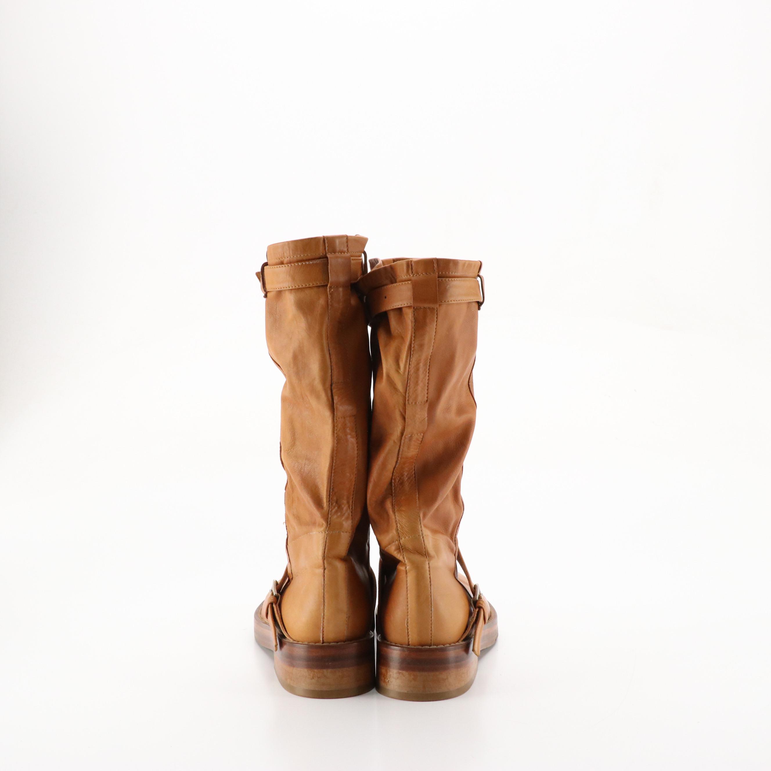 Ann Demeulemeester Mid-Calf and Henry Beguelin Riding Boots in Leather