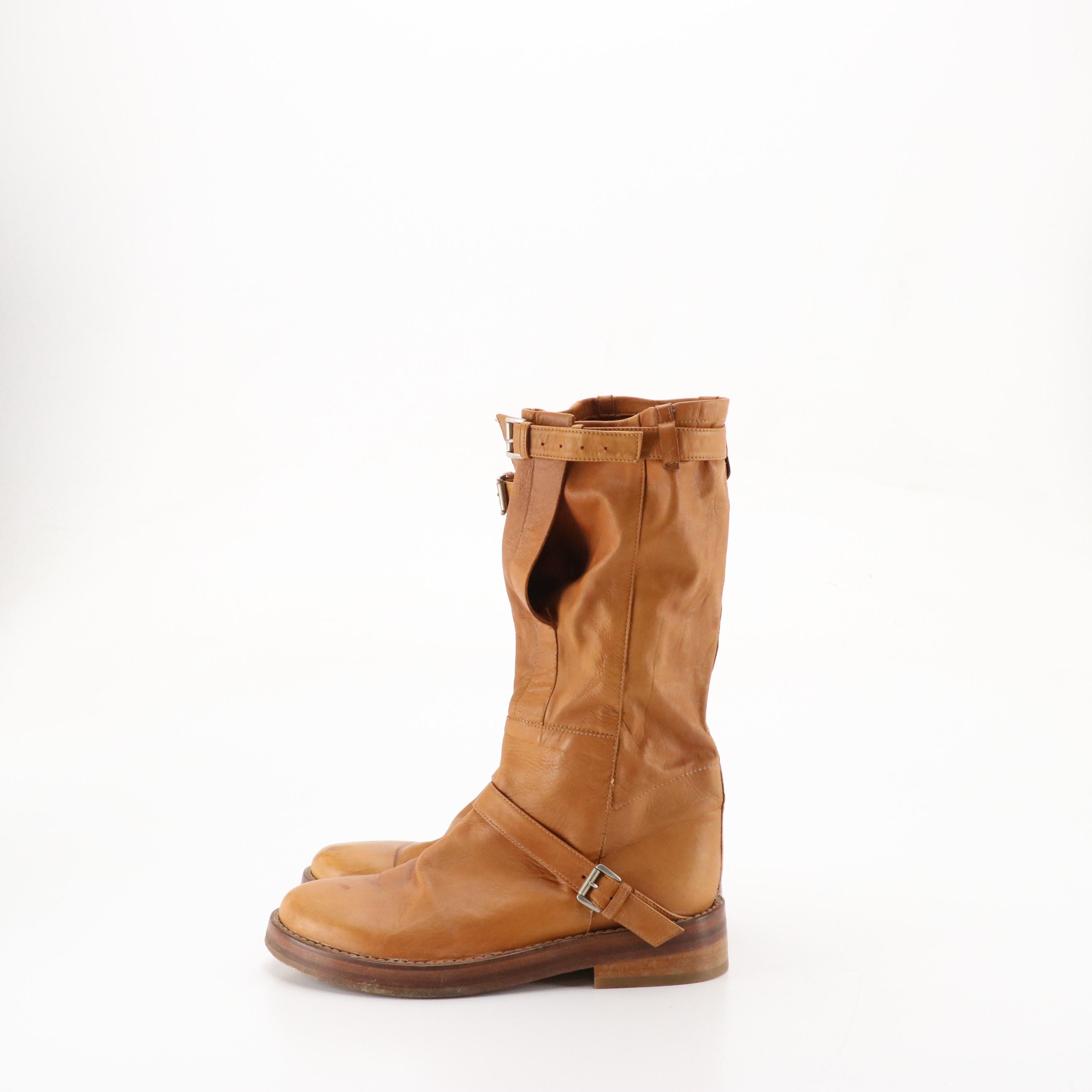 Ann Demeulemeester Mid-Calf and Henry Beguelin Riding Boots in Leather