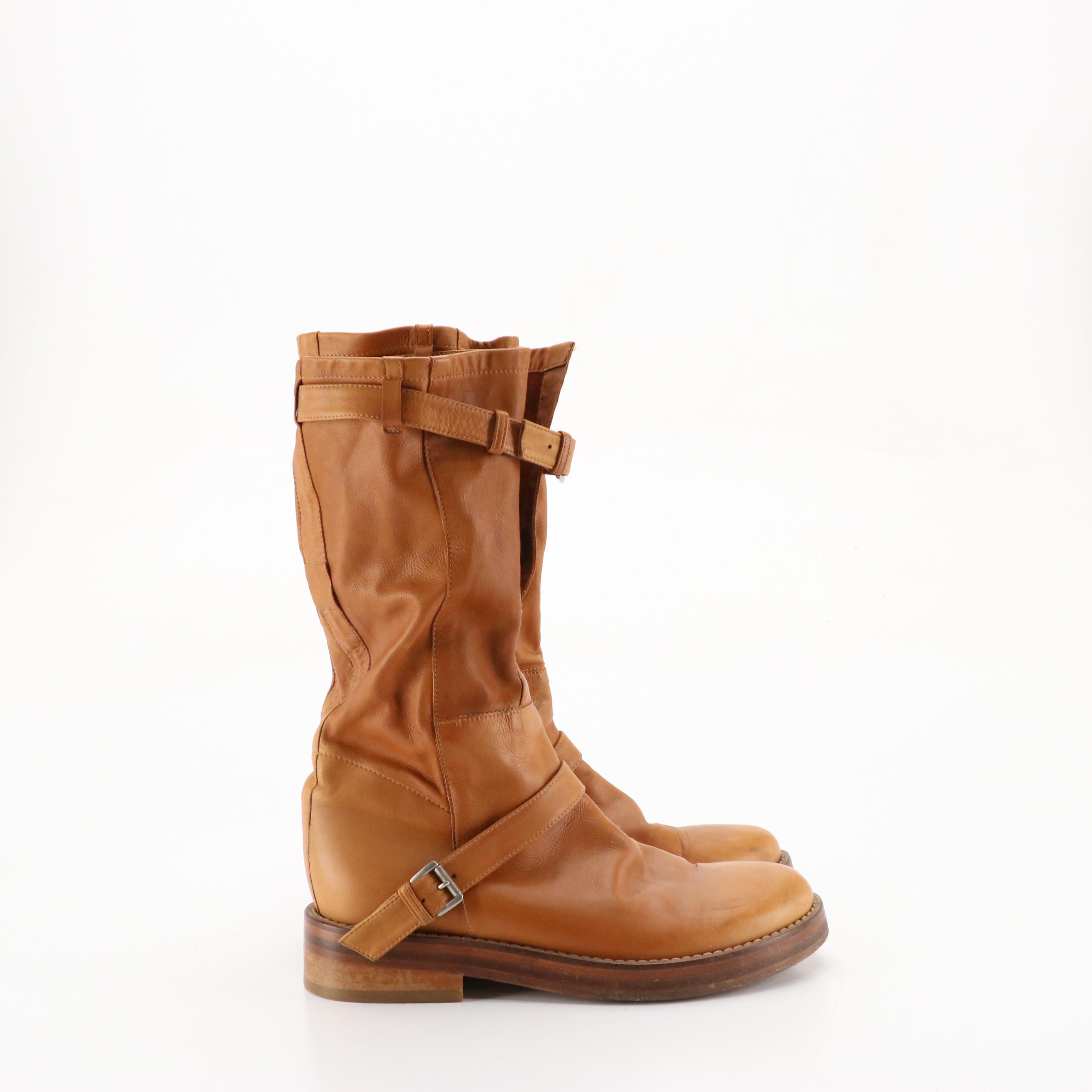 Ann Demeulemeester Mid-Calf and Henry Beguelin Riding Boots in Leather