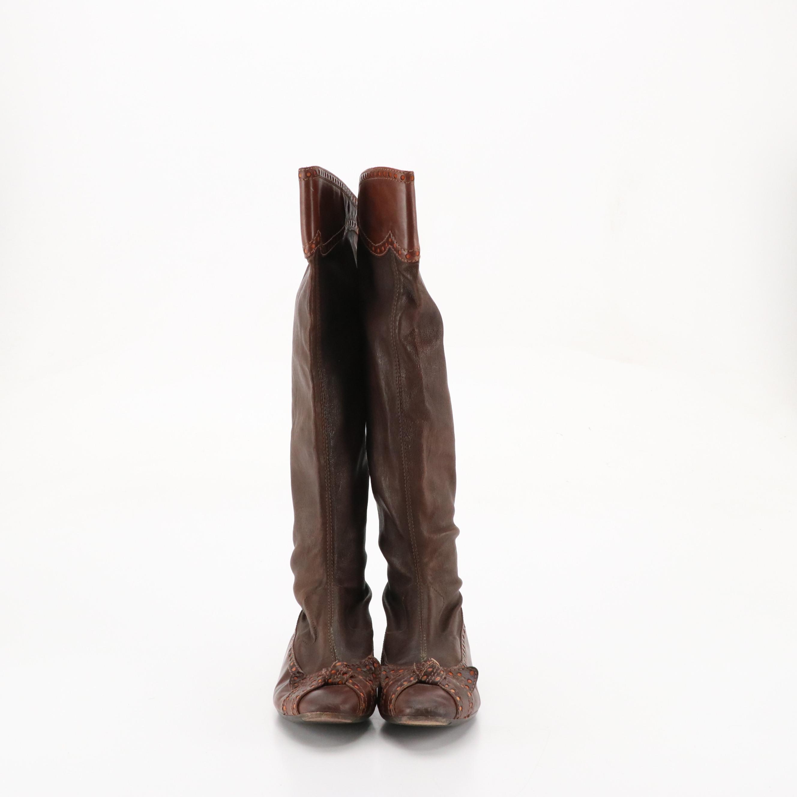Ann Demeulemeester Mid-Calf and Henry Beguelin Riding Boots in Leather