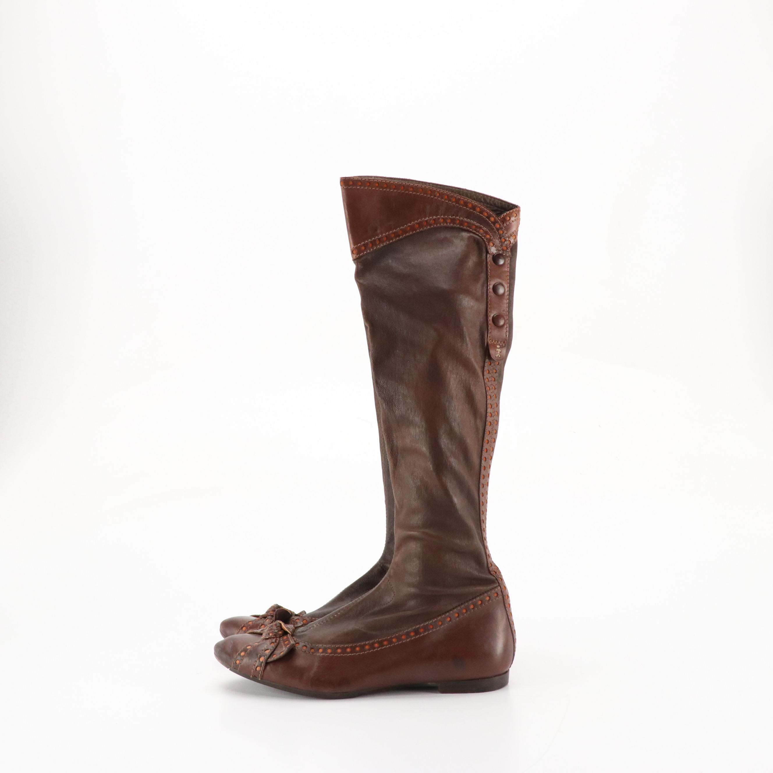 Ann Demeulemeester Mid-Calf and Henry Beguelin Riding Boots in Leather