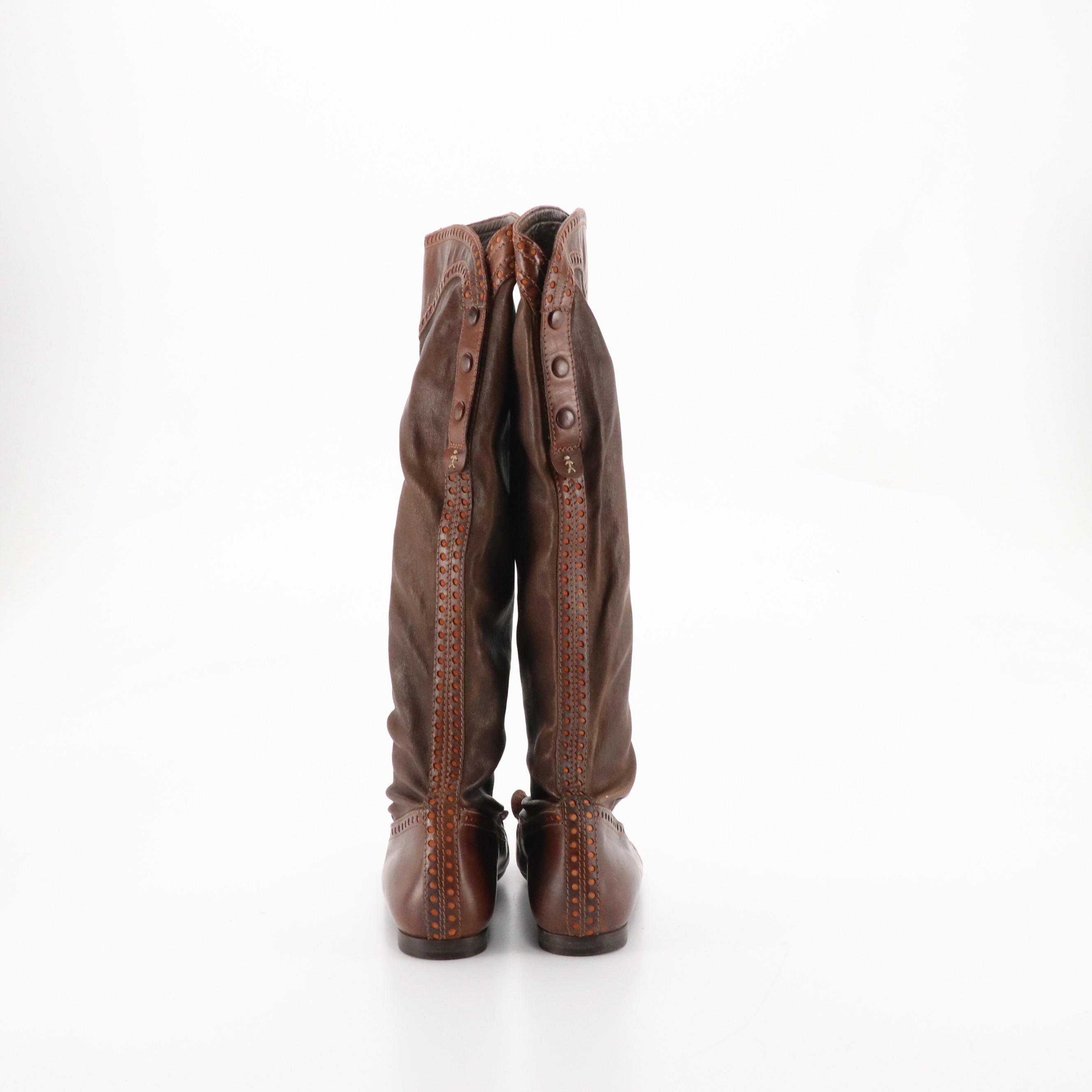 Ann Demeulemeester Mid-Calf and Henry Beguelin Riding Boots in Leather