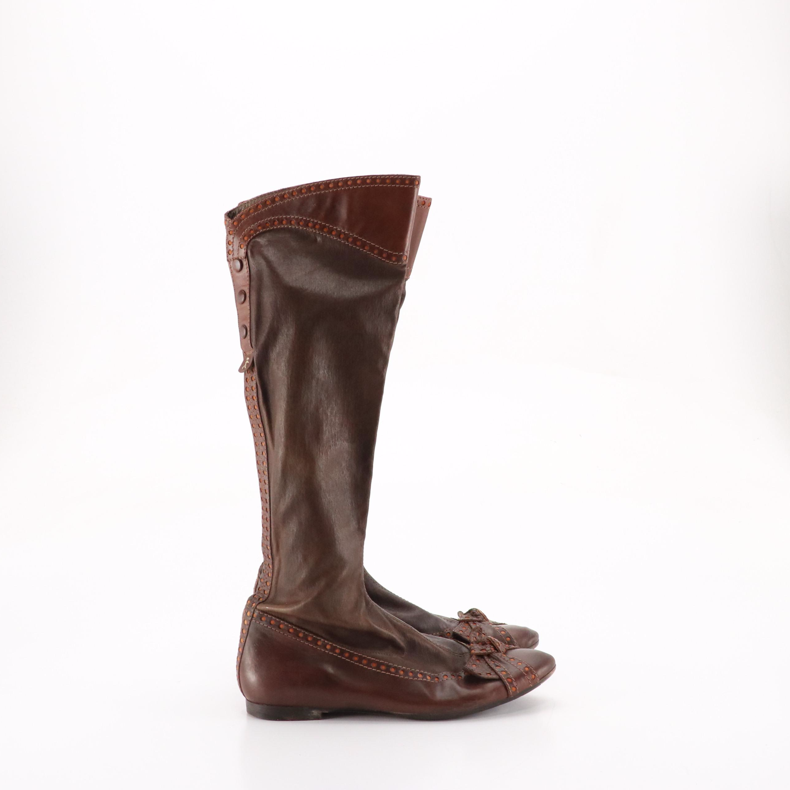 Ann Demeulemeester Mid-Calf and Henry Beguelin Riding Boots in Leather