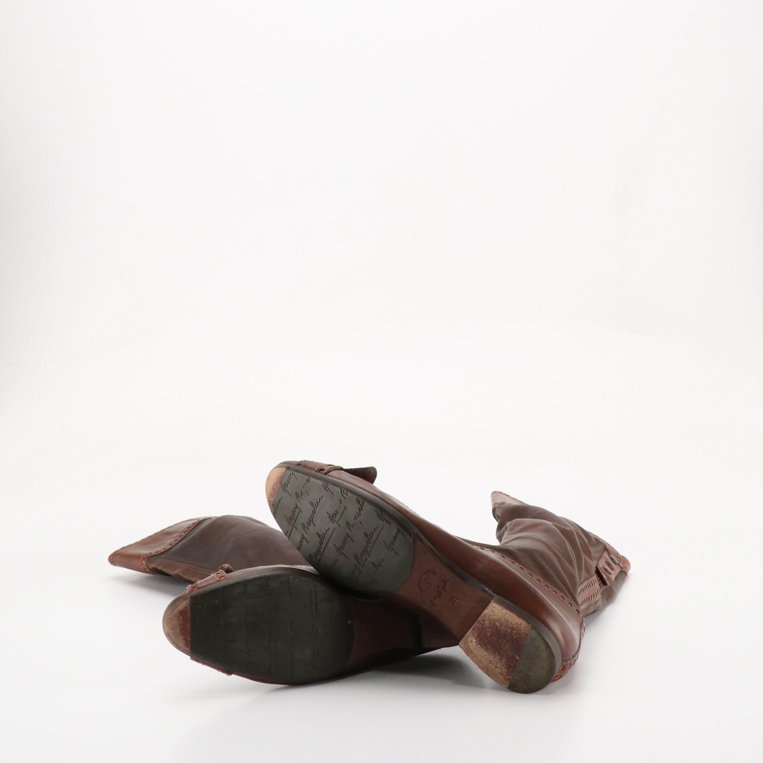 Ann Demeulemeester Mid-Calf and Henry Beguelin Riding Boots in Leather