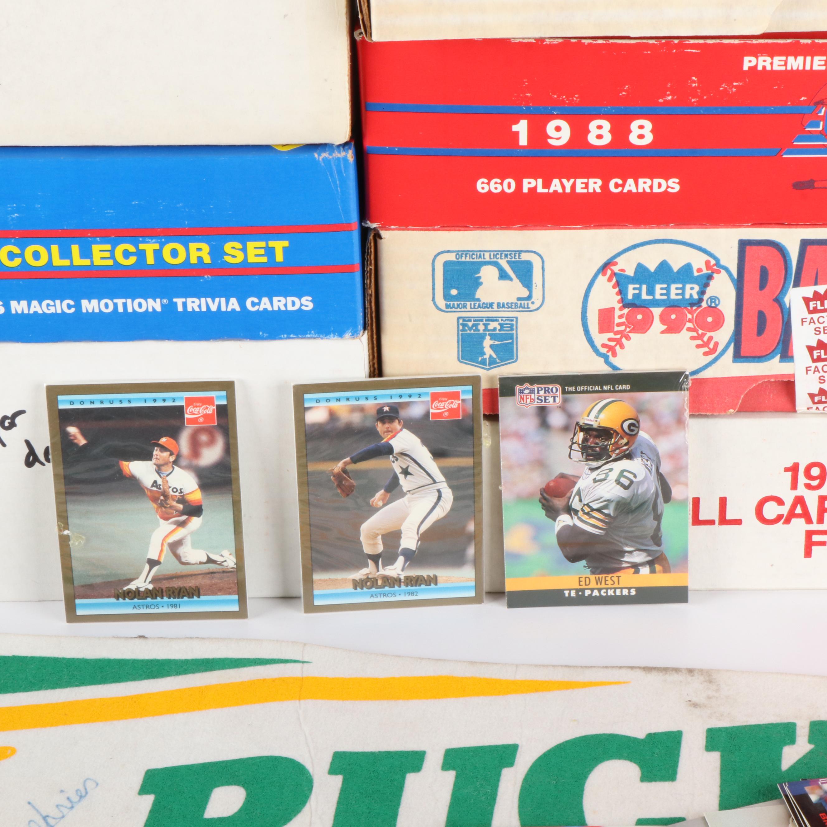 Eleven Boxes of Baseball, Football, Hockey, Basketball Cards & More, 80s to 90s