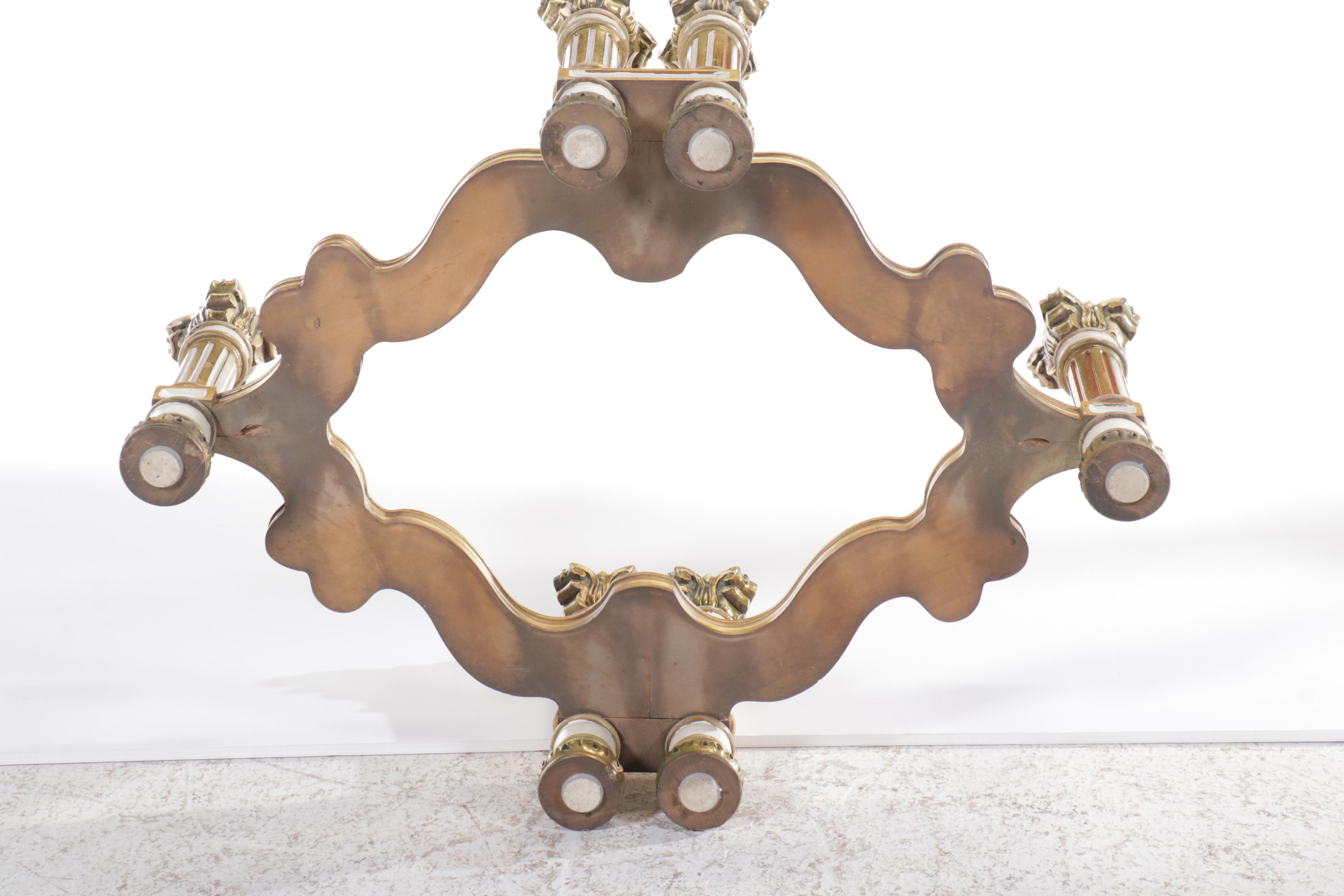 Hollywood Regency Glass Top Parcel Gilt Coffee Table, Mid to Late 20th Century