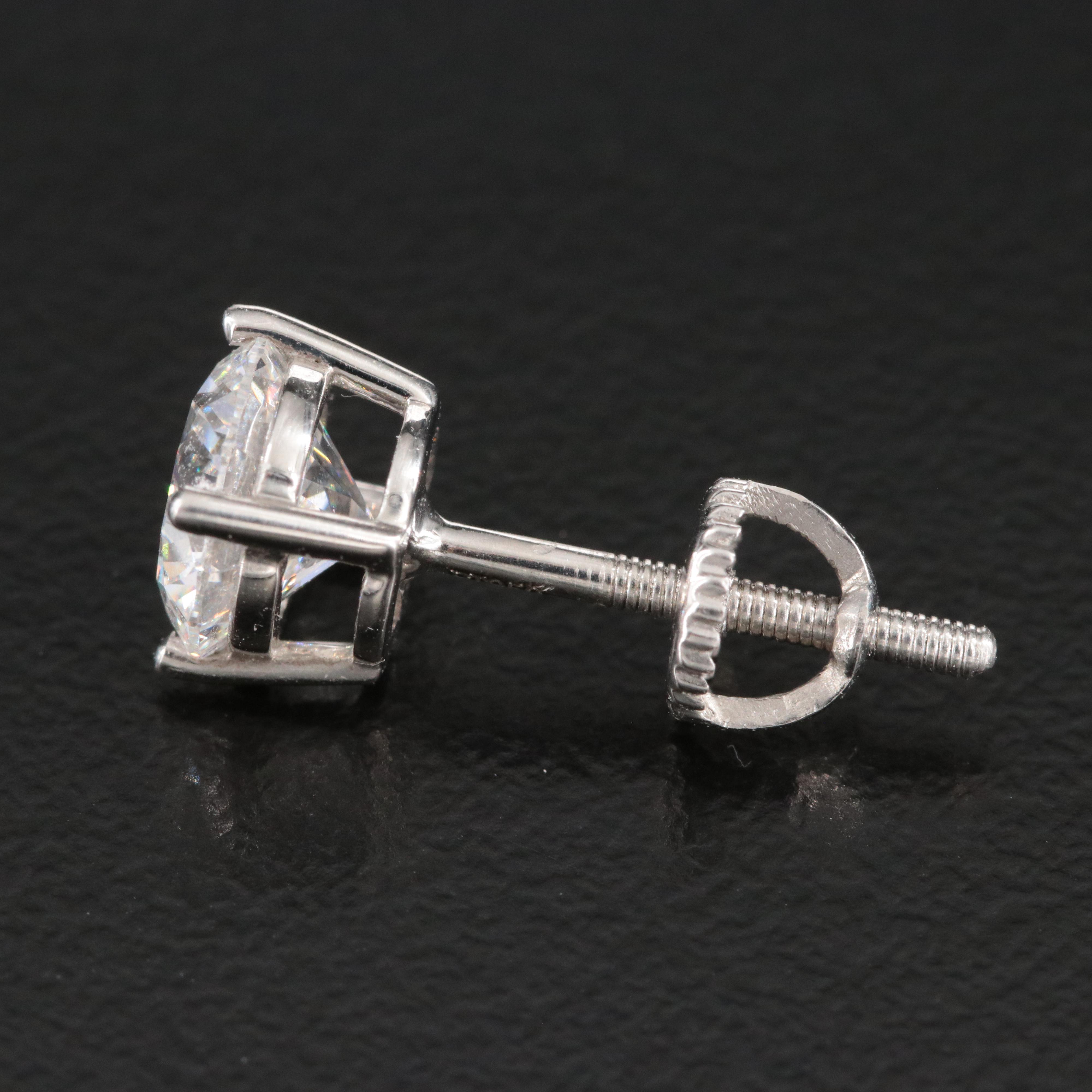 Platinum 2.13 CTW Lab Grown Diamond Stud Earrings with IGI Reports