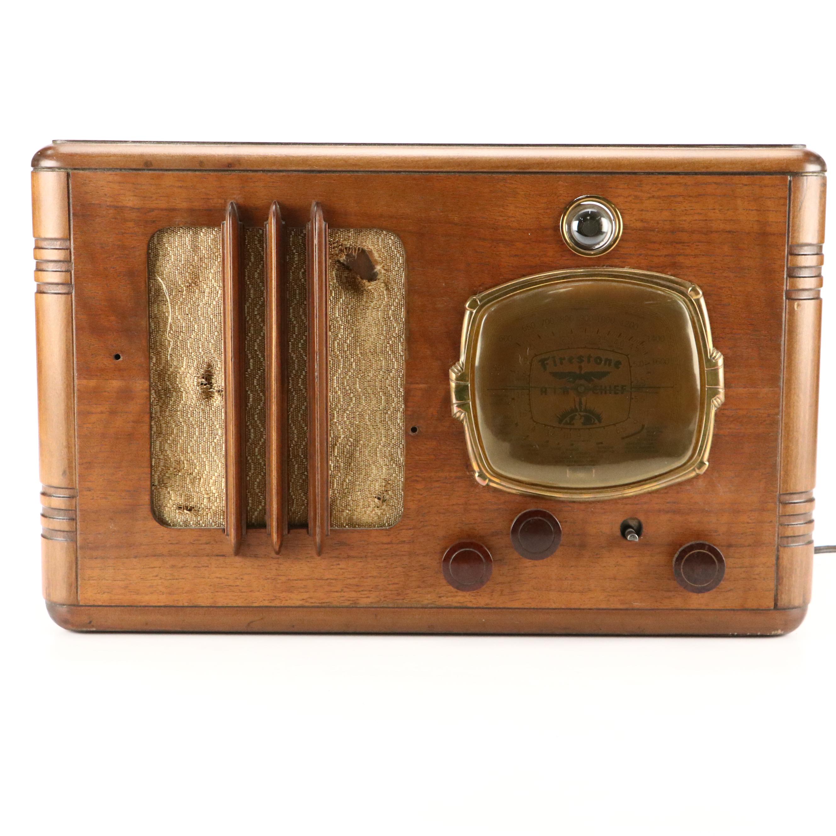 Firestone "Air Chief" Wood Tube Radio, Circa 1930s