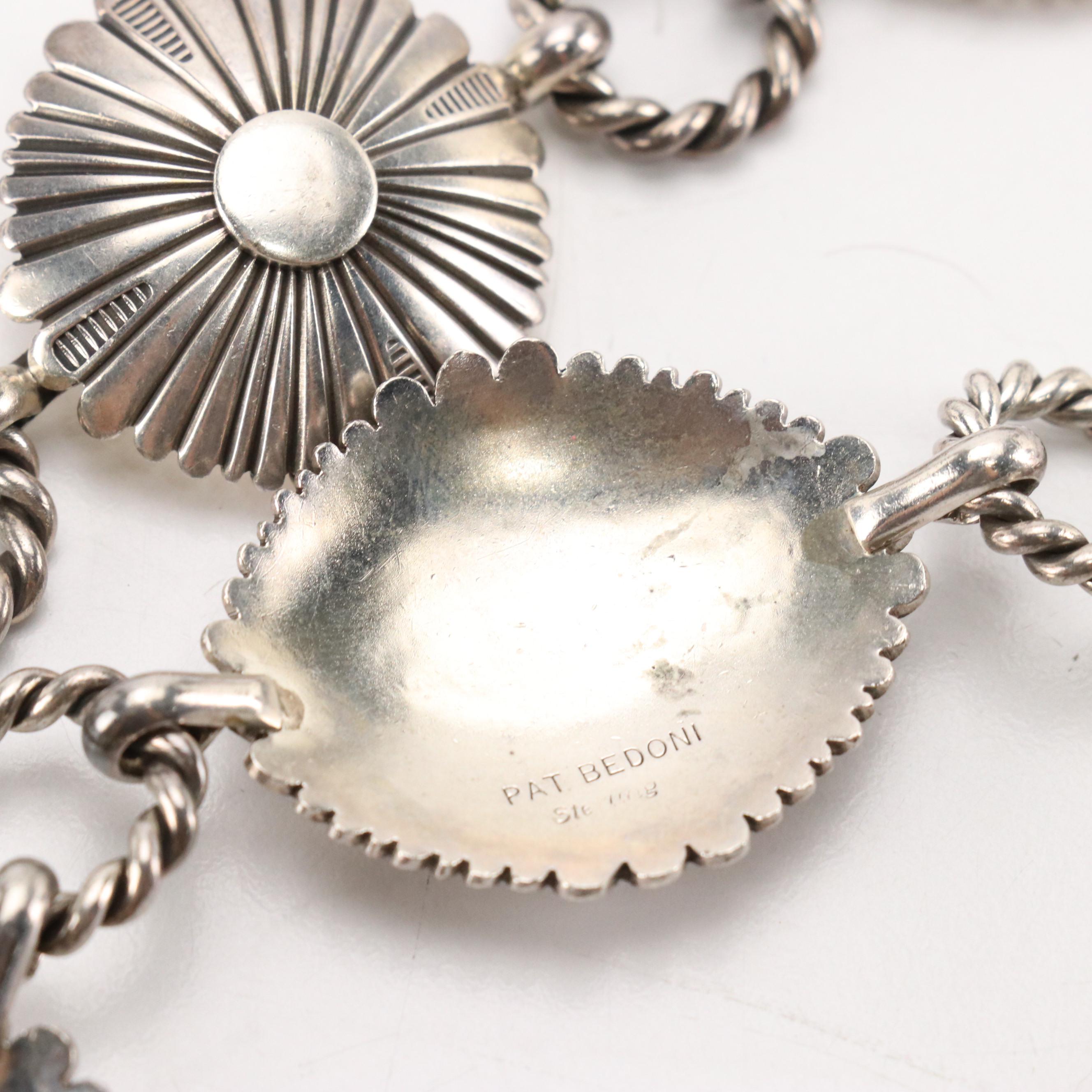 Pat Bedoni Navajo Daisy Sterling Silver Belt