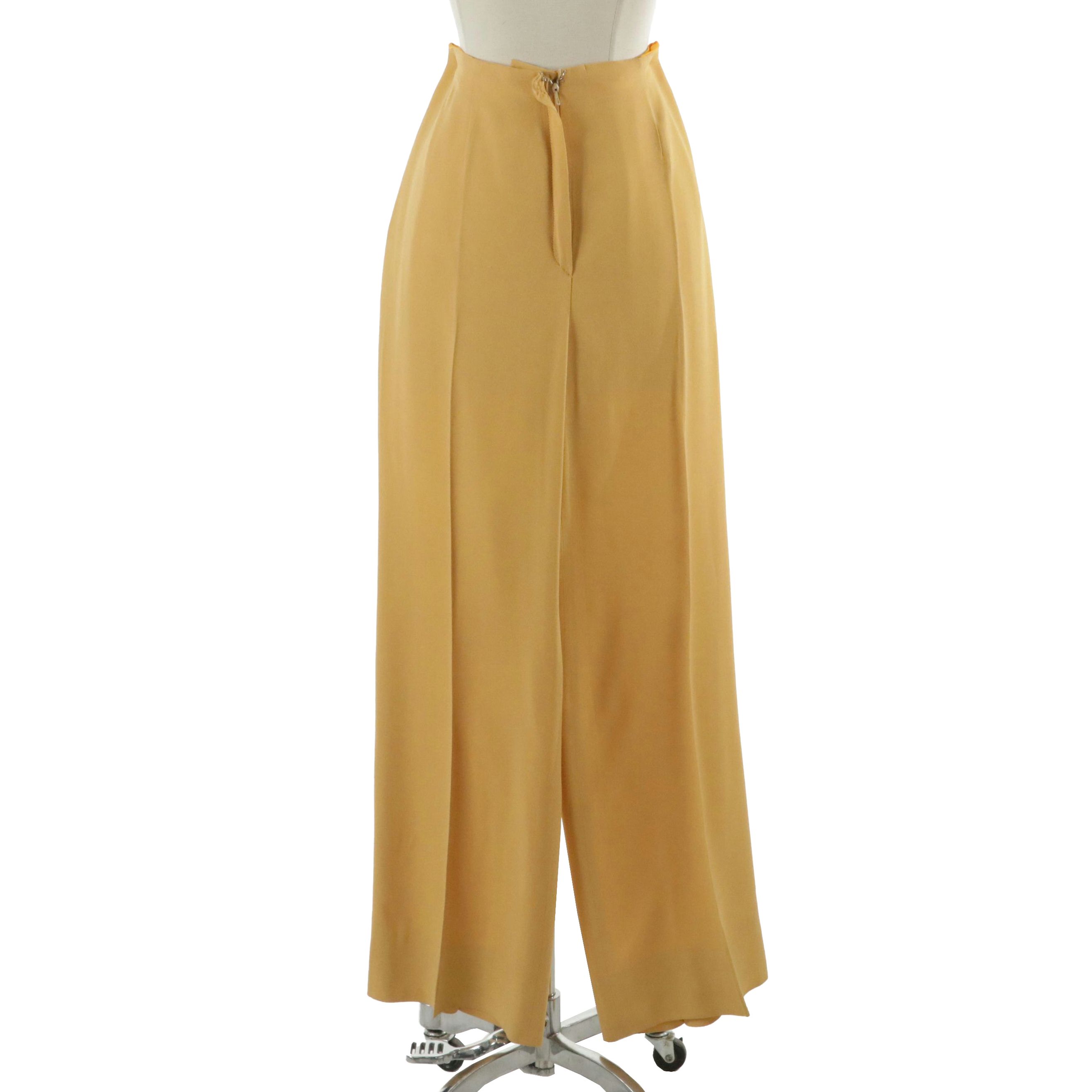 Hermès Sport High-Waisted Pleated Trousers in Silk Blend