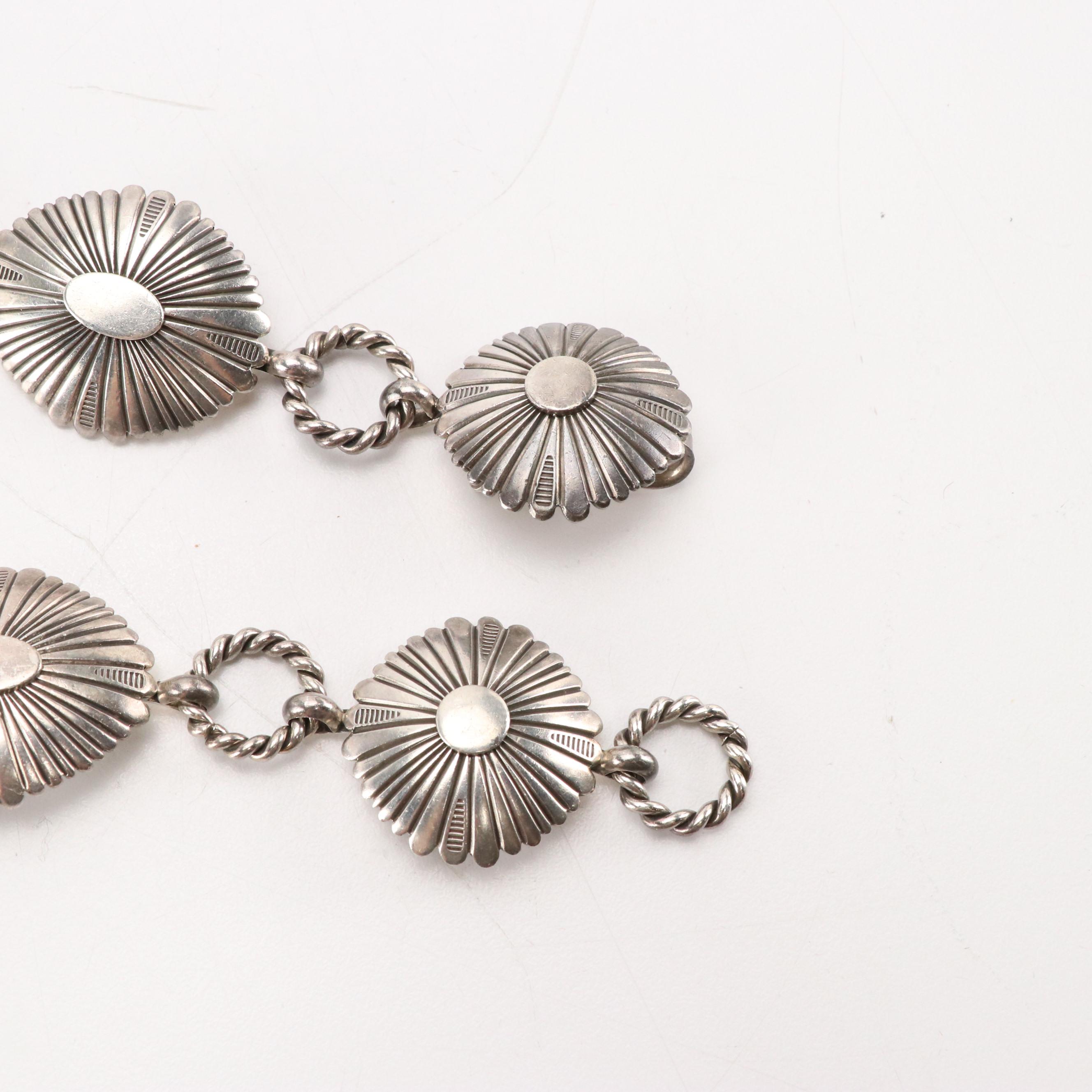 Pat Bedoni Navajo Daisy Sterling Silver Belt