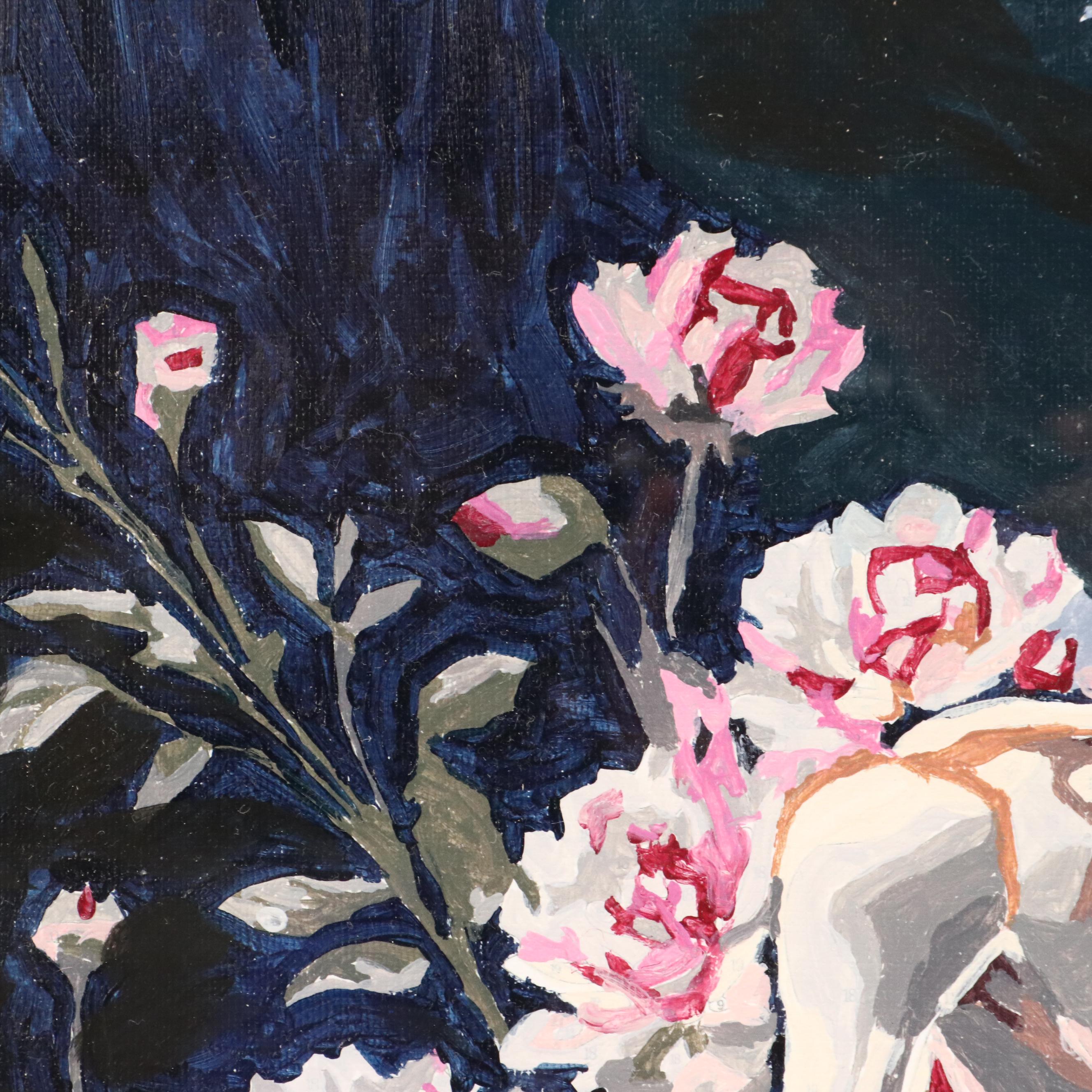 Brittony Martin Acrylic Painting "Lady Skeleton With Flowers," 2025