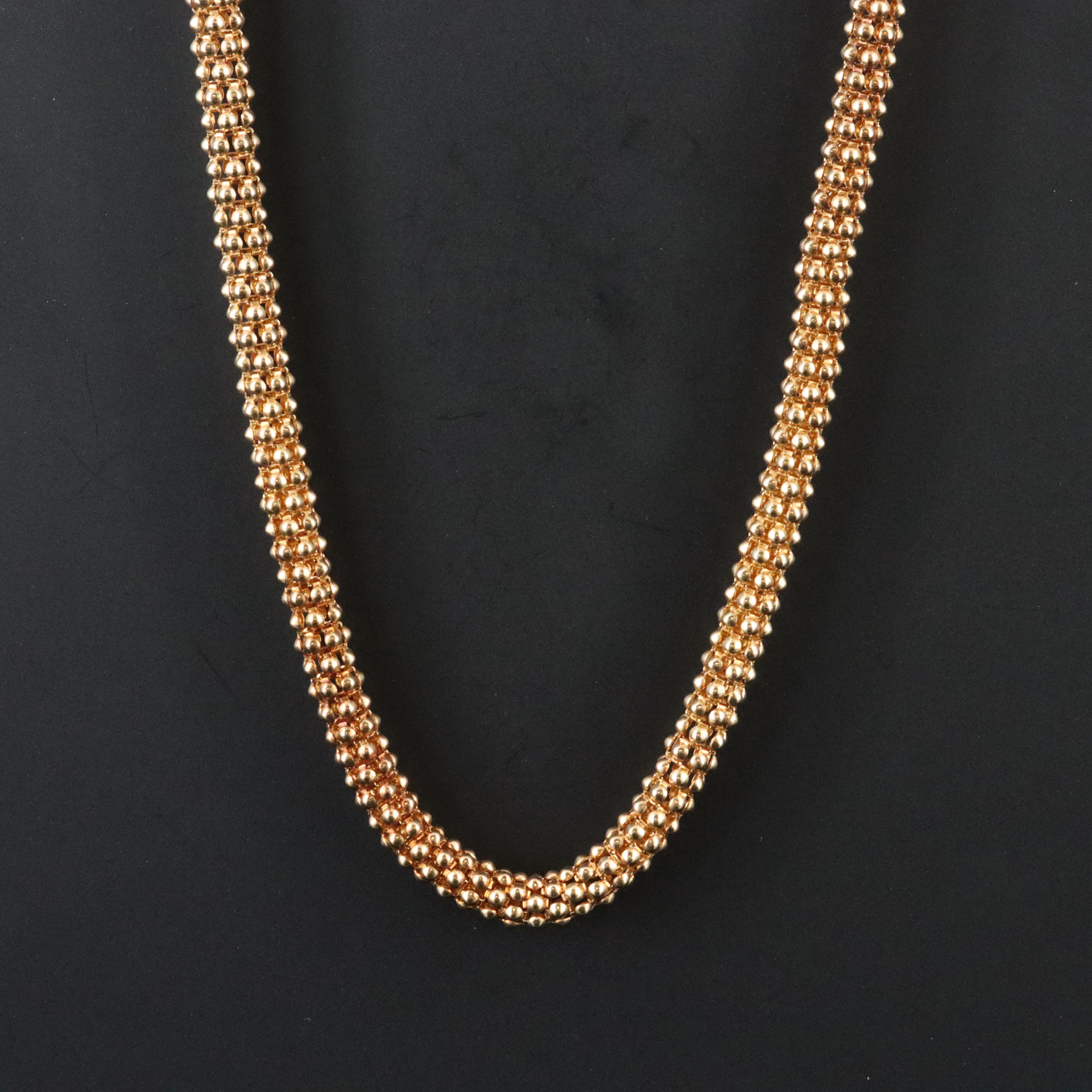 Italian Milor Sterling Popcorn Chain Necklace
