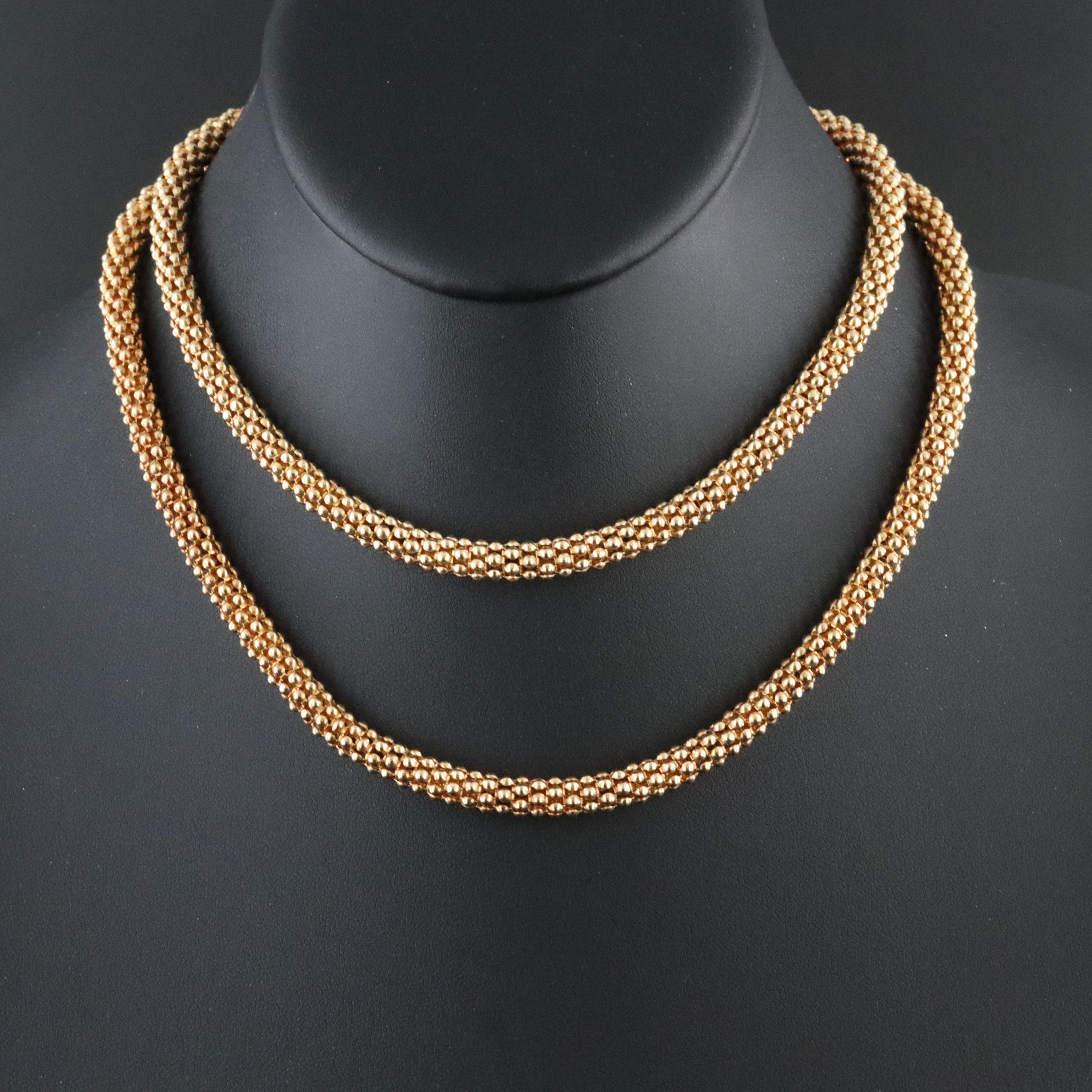 Italian Milor Sterling Popcorn Chain Necklace