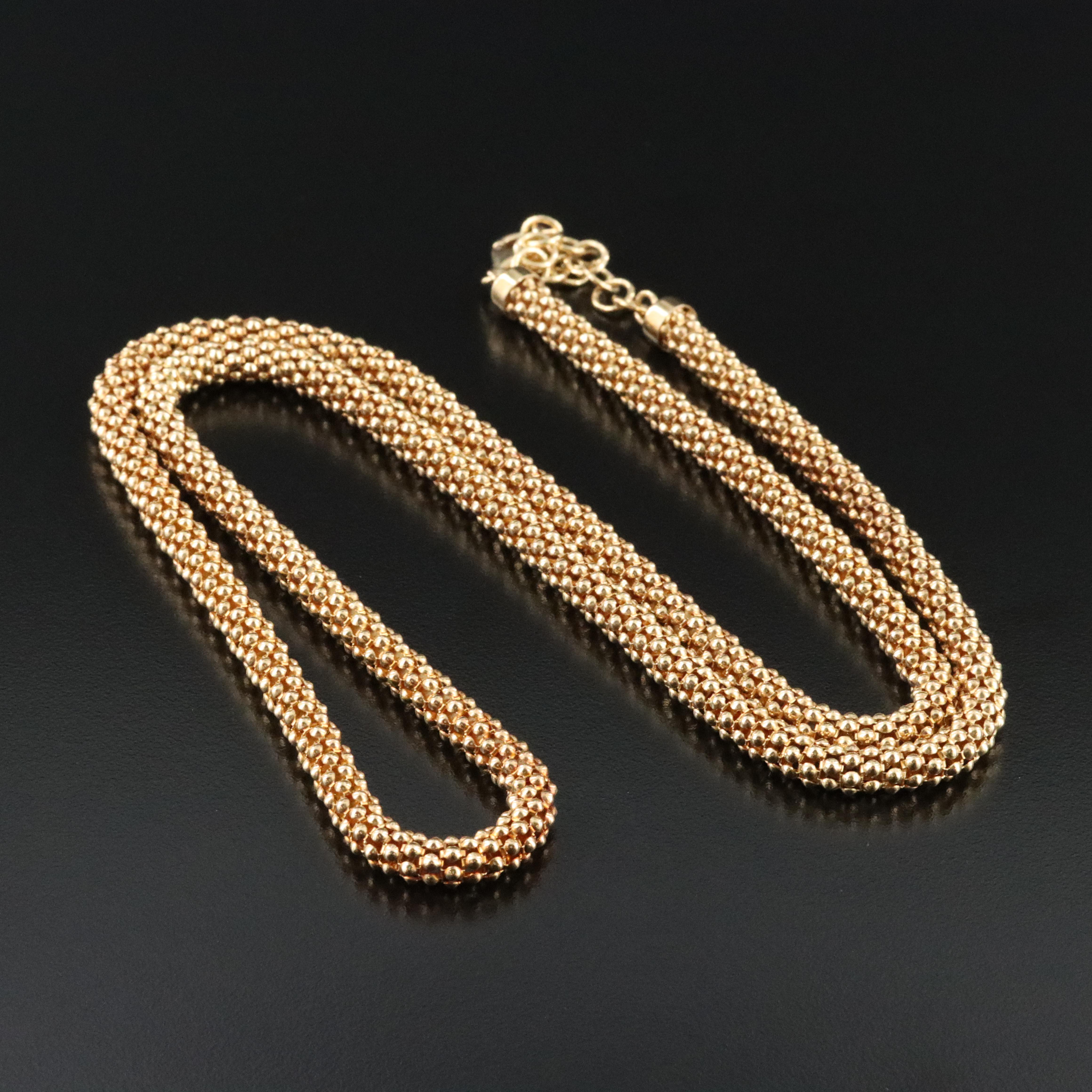 Italian Milor Sterling Popcorn Chain Necklace