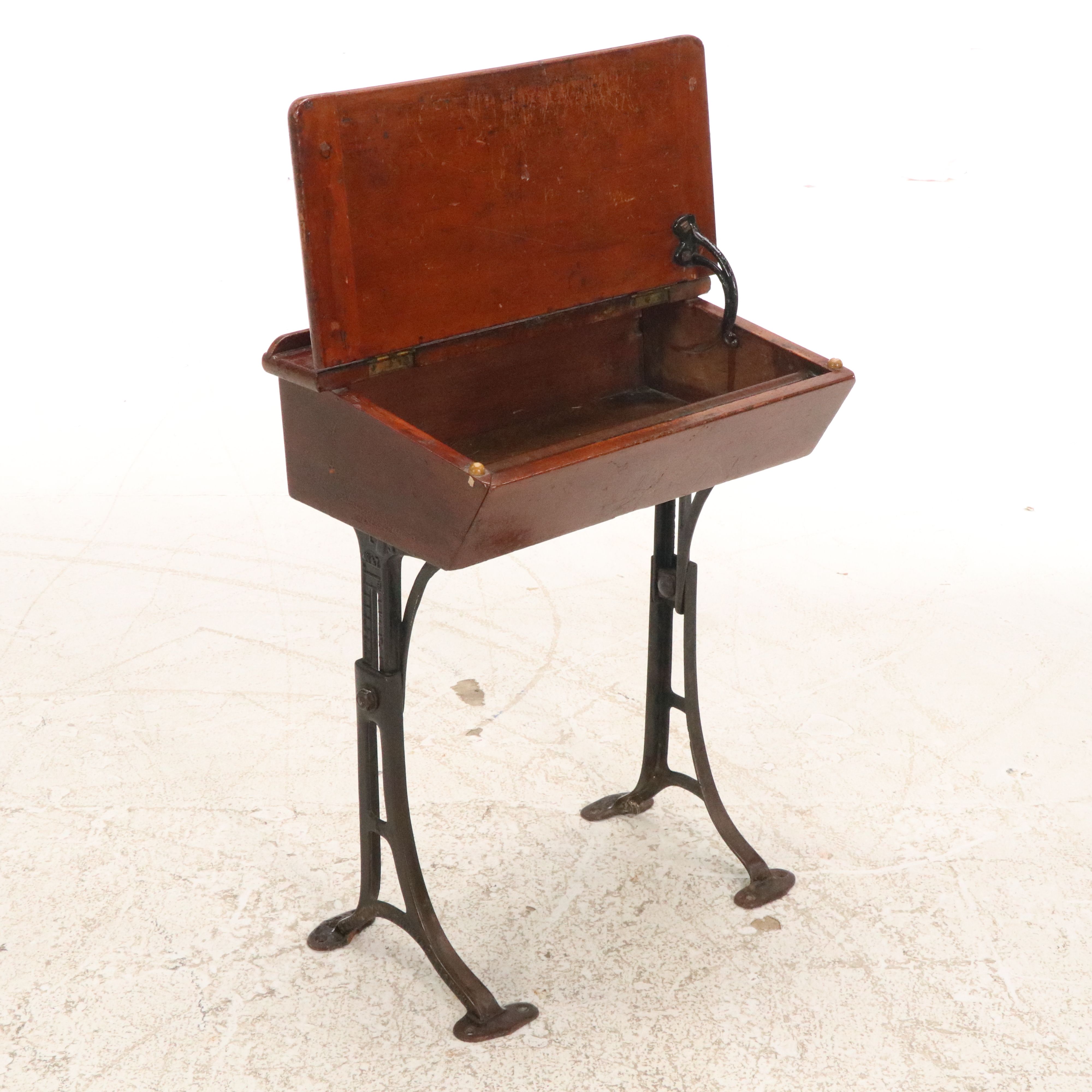 Kenney Bros & Wolkins Wood and Cast Iron Student Desk and Chair