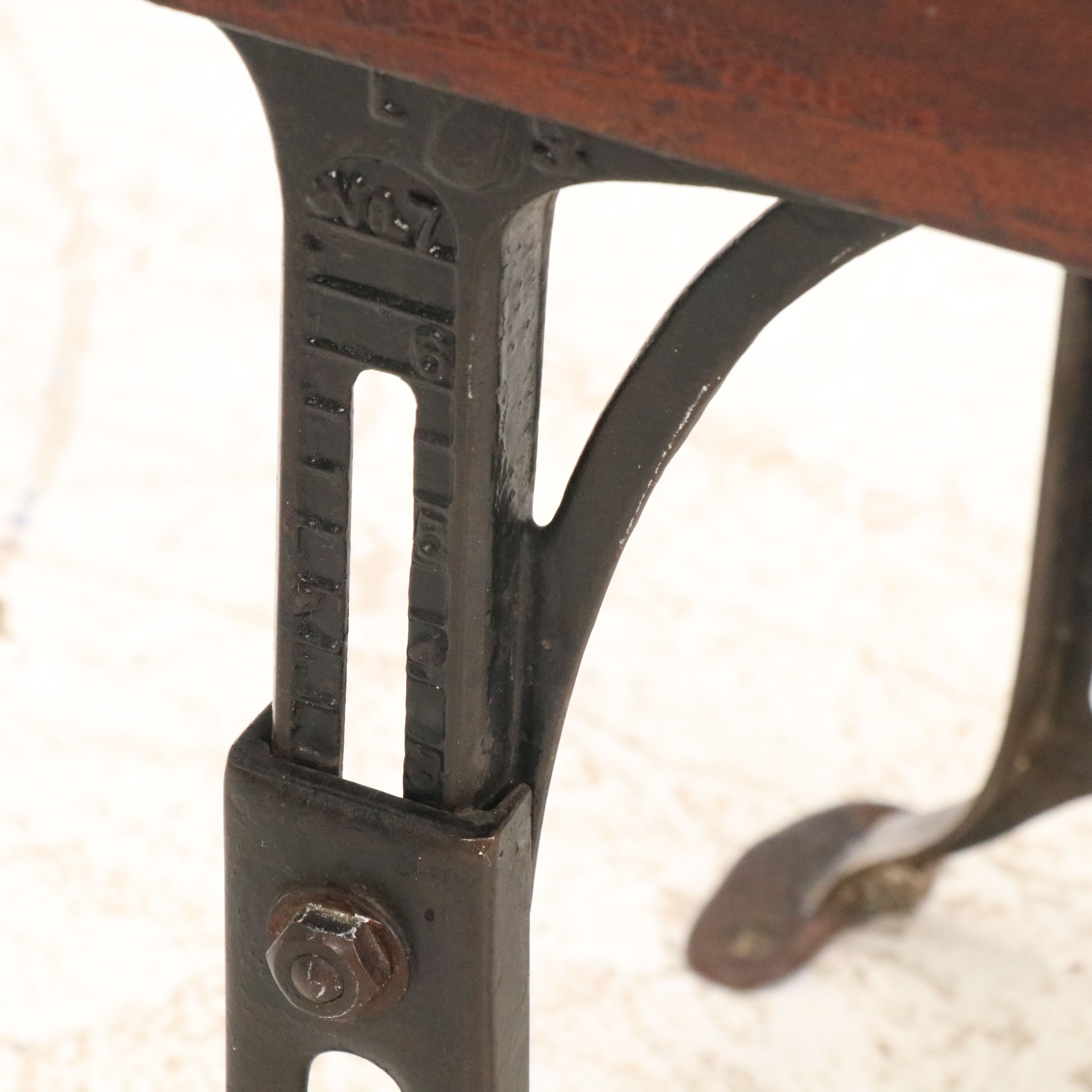 Kenney Bros & Wolkins Wood and Cast Iron Student Desk and Chair