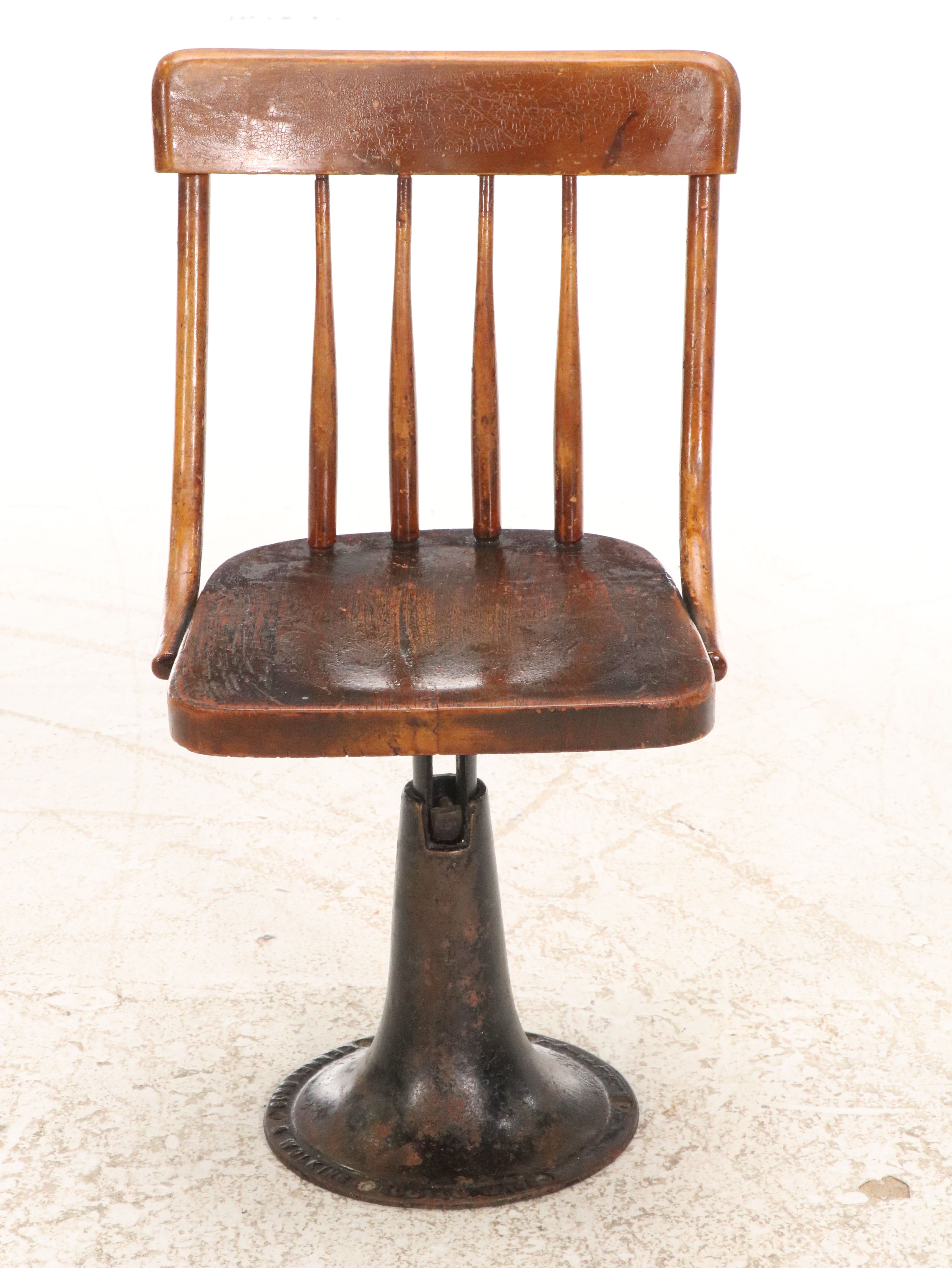 Kenney Bros & Wolkins Wood and Cast Iron Student Desk and Chair