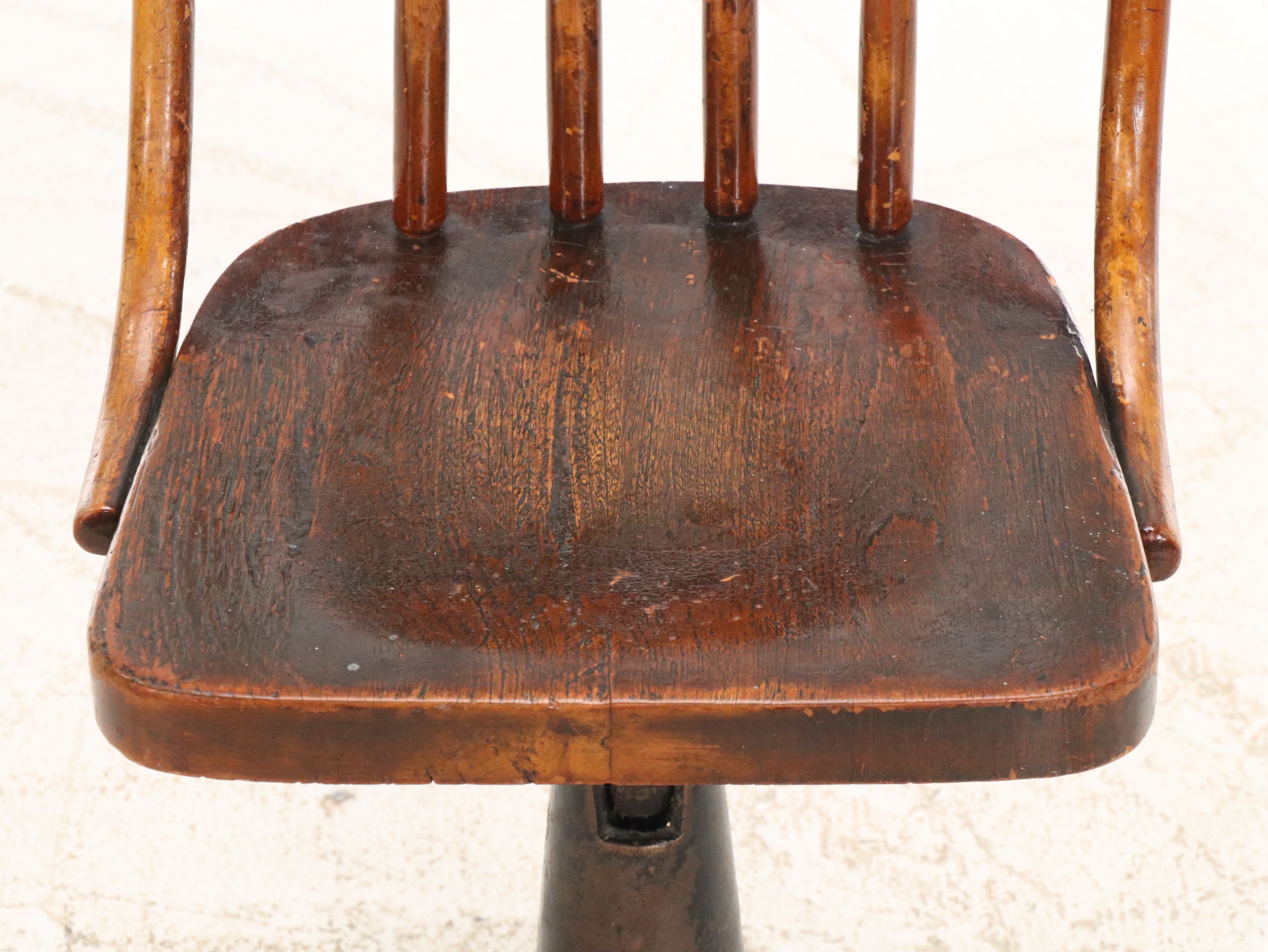 Kenney Bros & Wolkins Wood and Cast Iron Student Desk and Chair