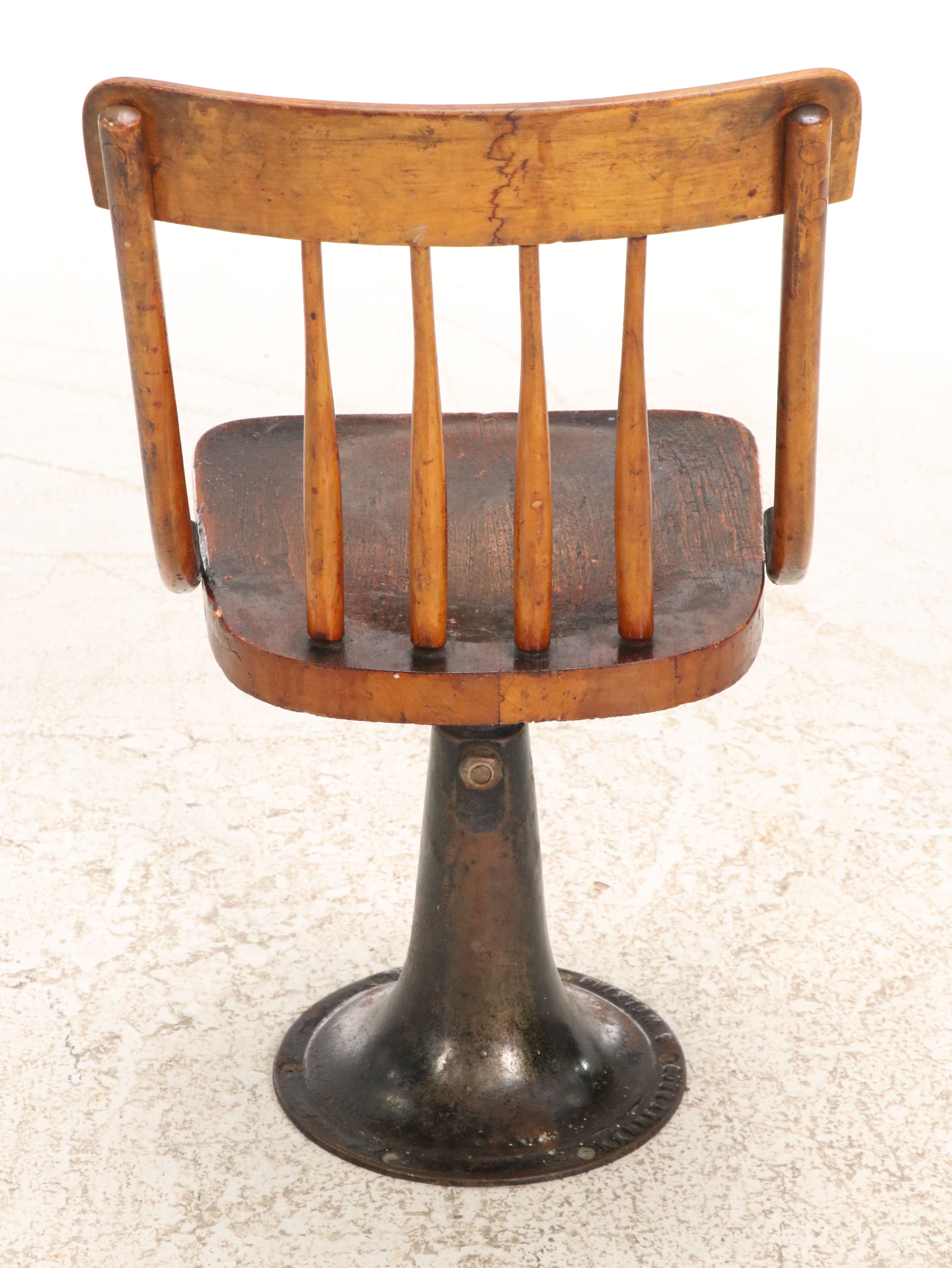 Kenney Bros & Wolkins Wood and Cast Iron Student Desk and Chair