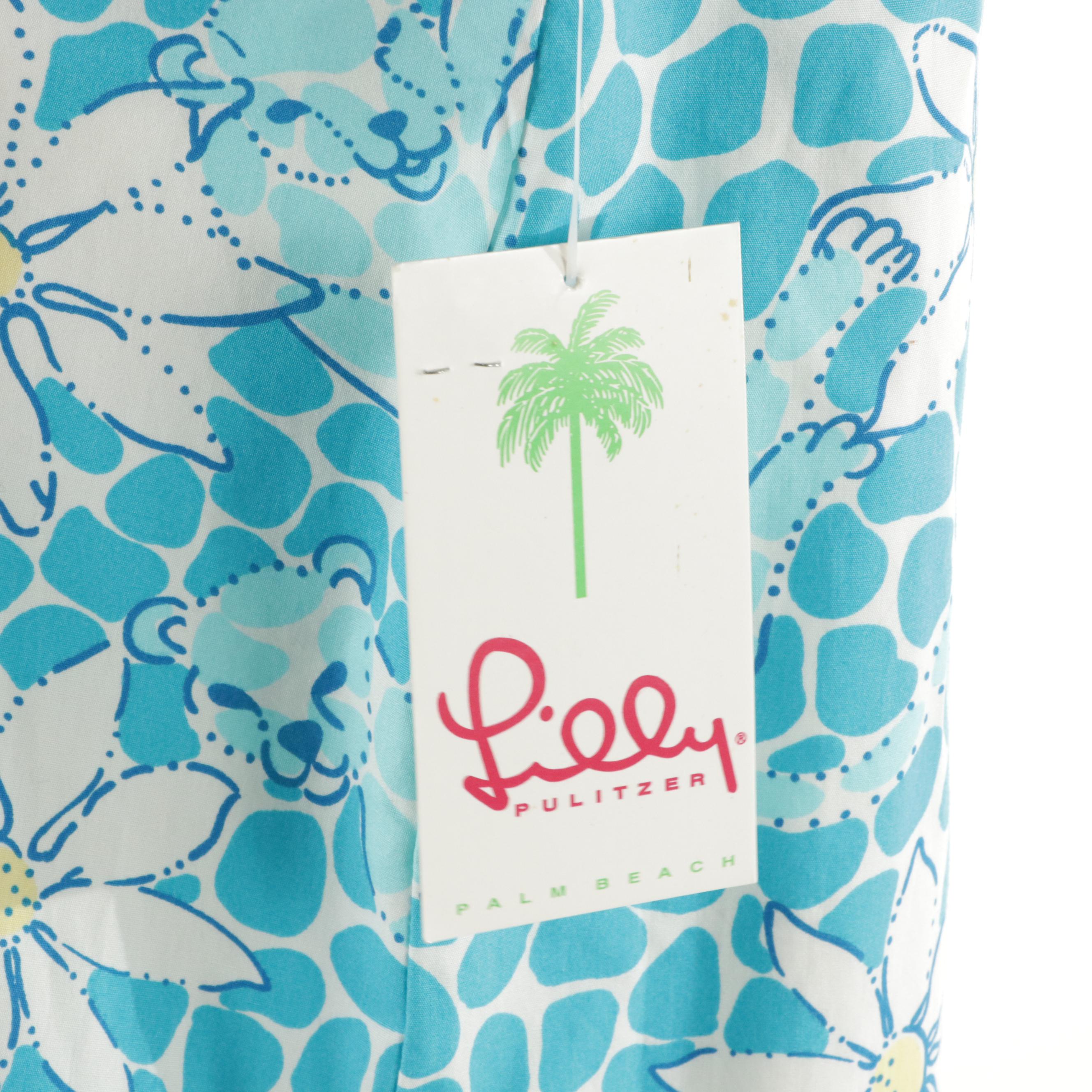 Lilly Pulitzer Printed Cotton Sleeveless Dress with Tag