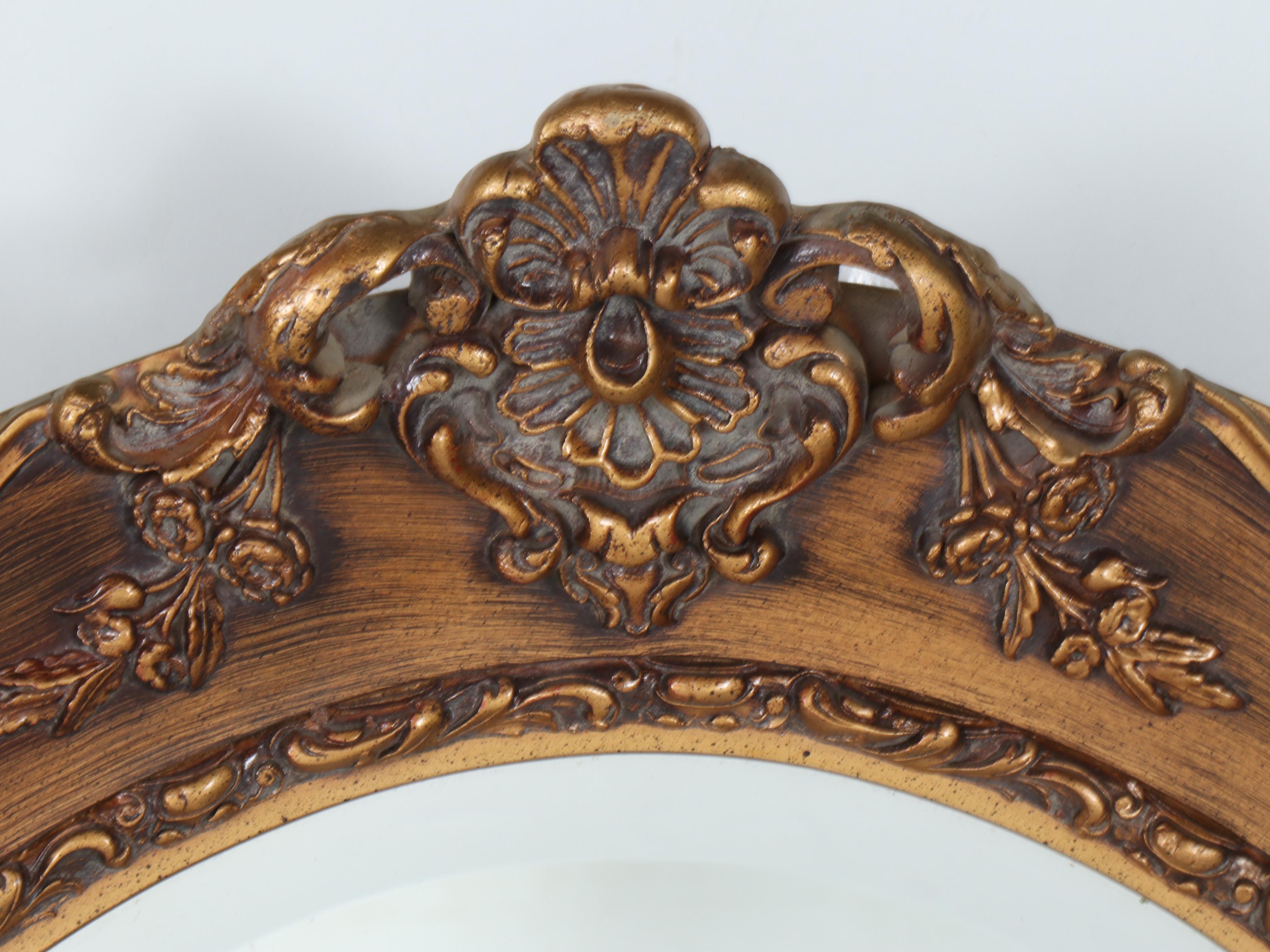 J. A. Olson Company Victorian Style Wood Oval Wall Mirror