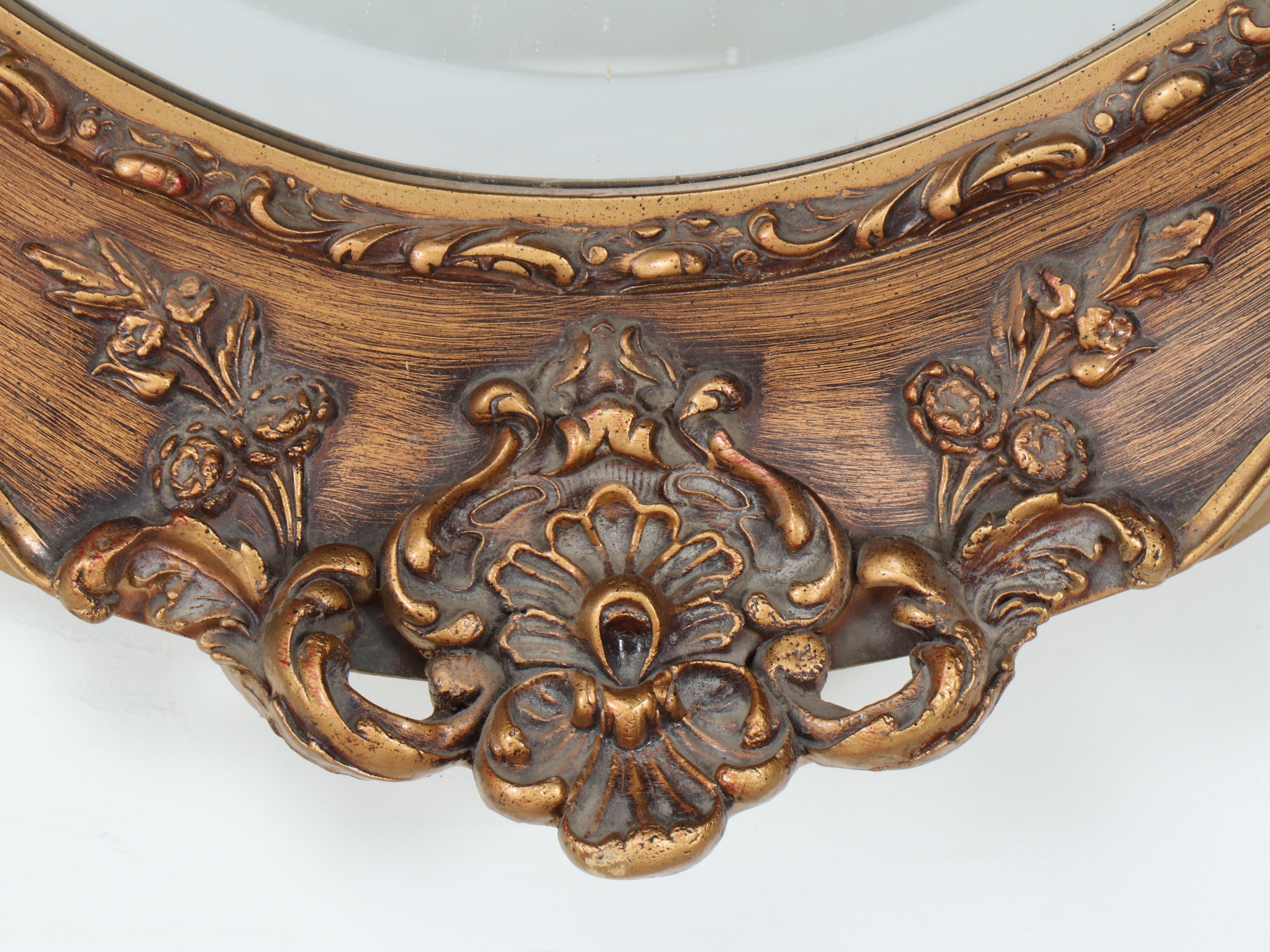 J. A. Olson Company Victorian Style Wood Oval Wall Mirror