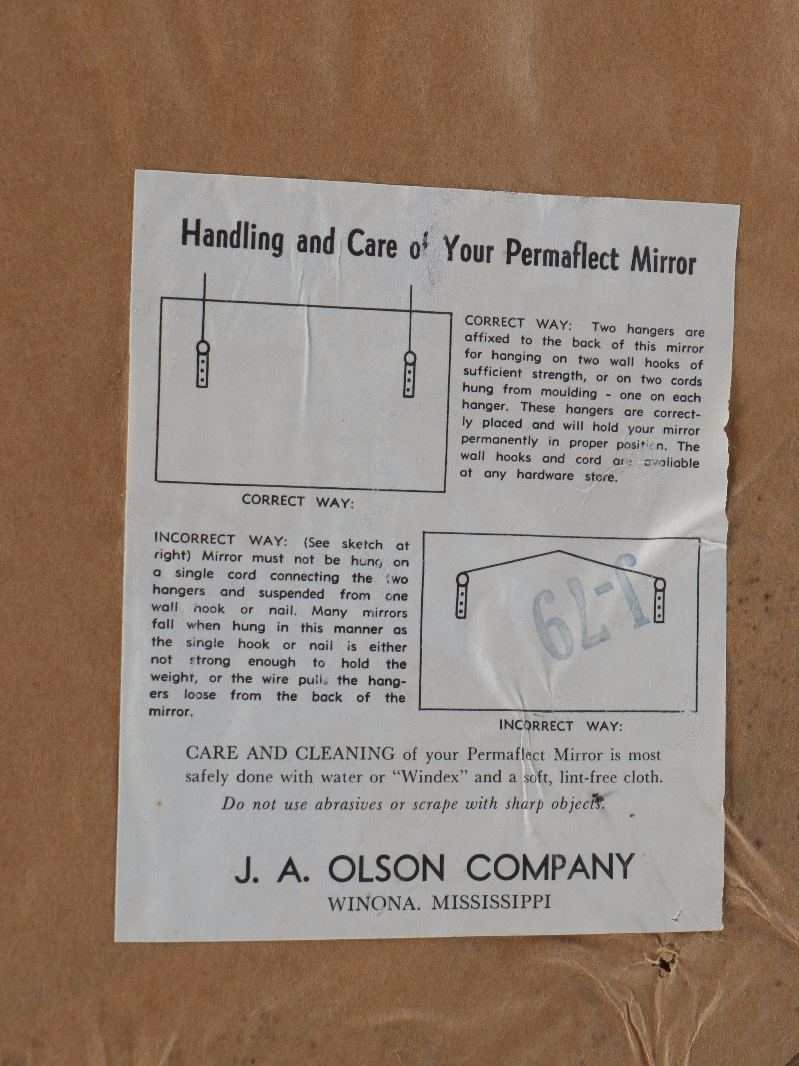 J. A. Olson Company Victorian Style Wood Oval Wall Mirror