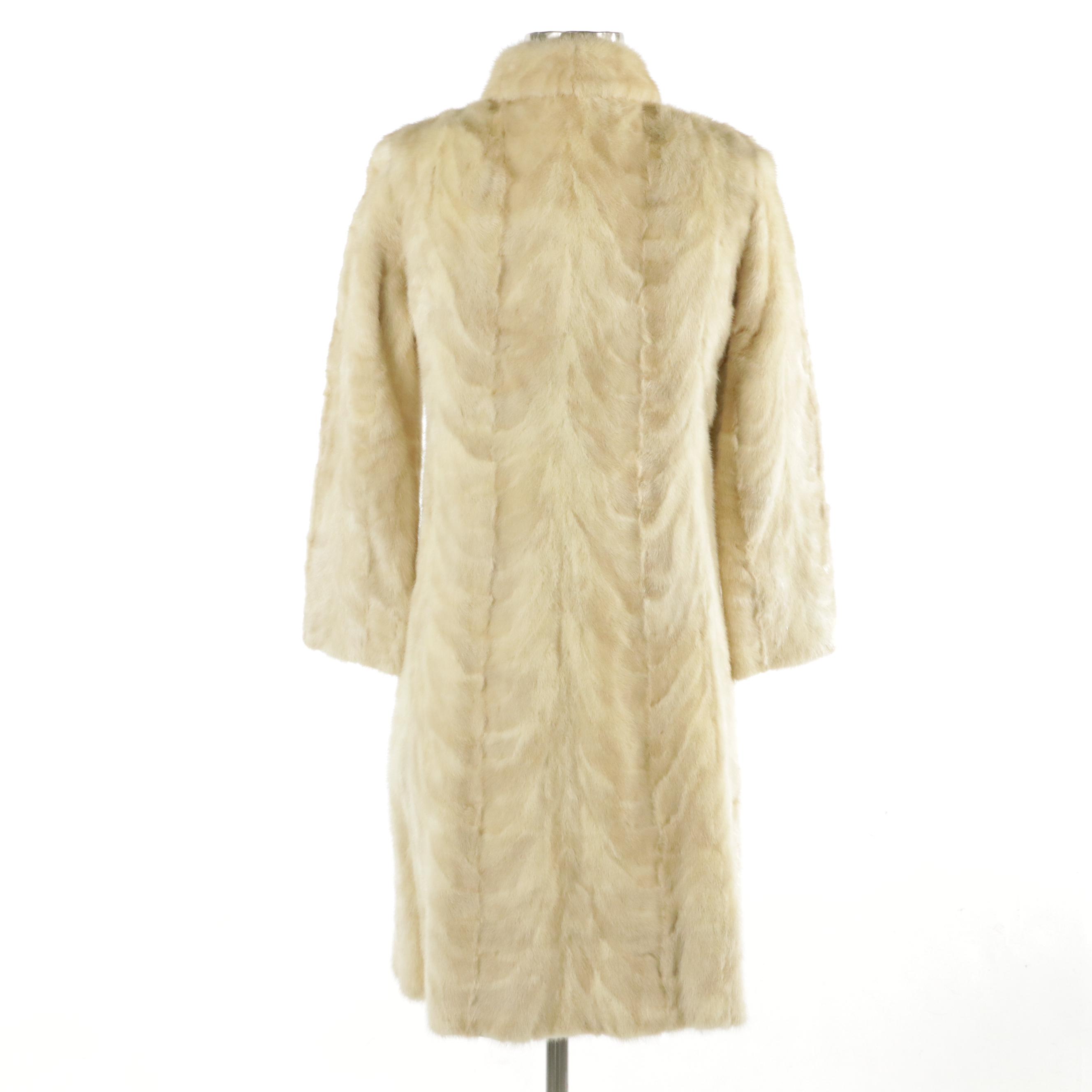 Blonde Mink Paw Fur Double-Breasted Coat, 1960s