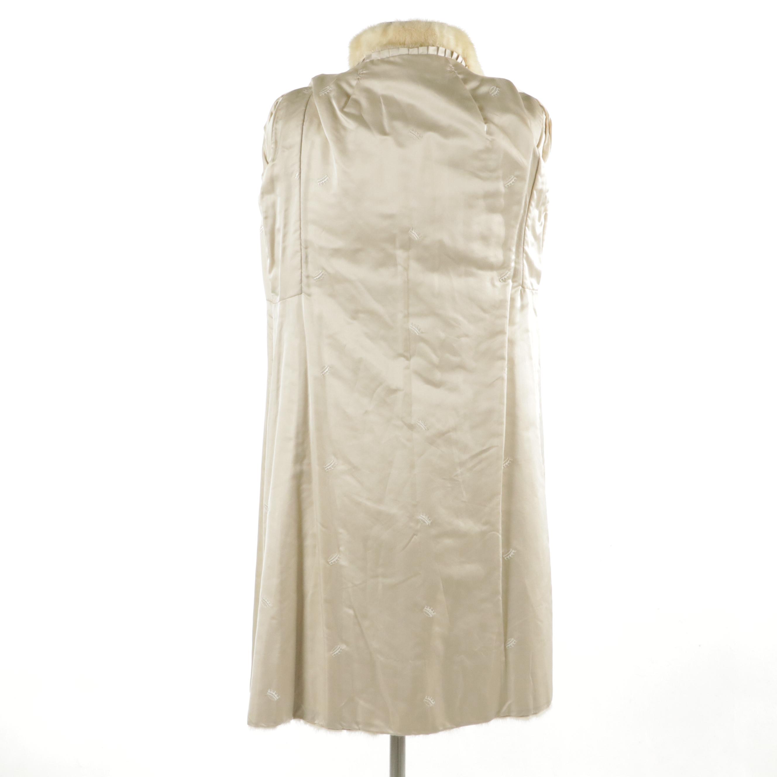 Blonde Mink Paw Fur Double-Breasted Coat, 1960s