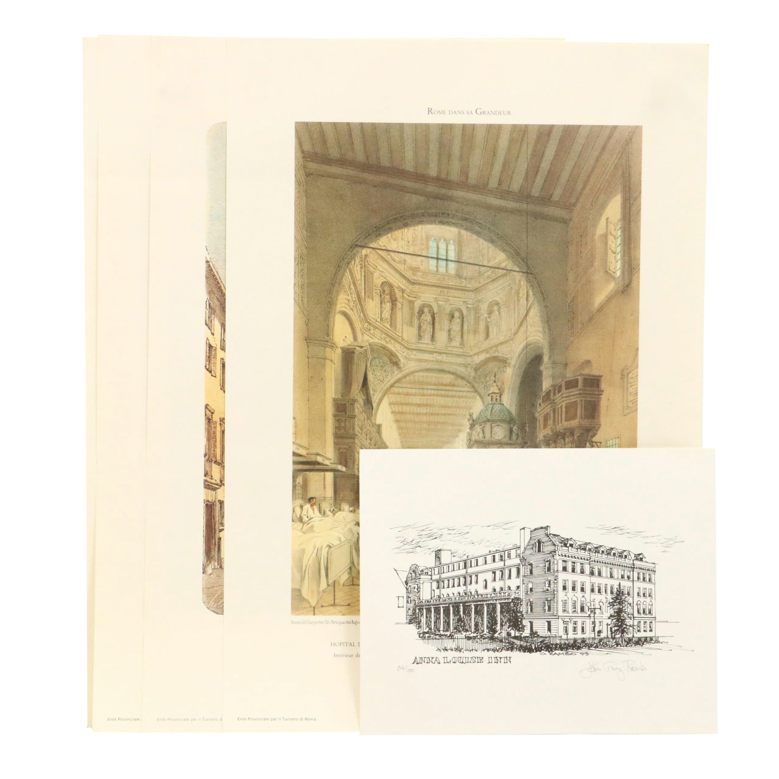 Portfolio of Offset Lithographs "Rome Dans Sa Grandeur" and Other Print