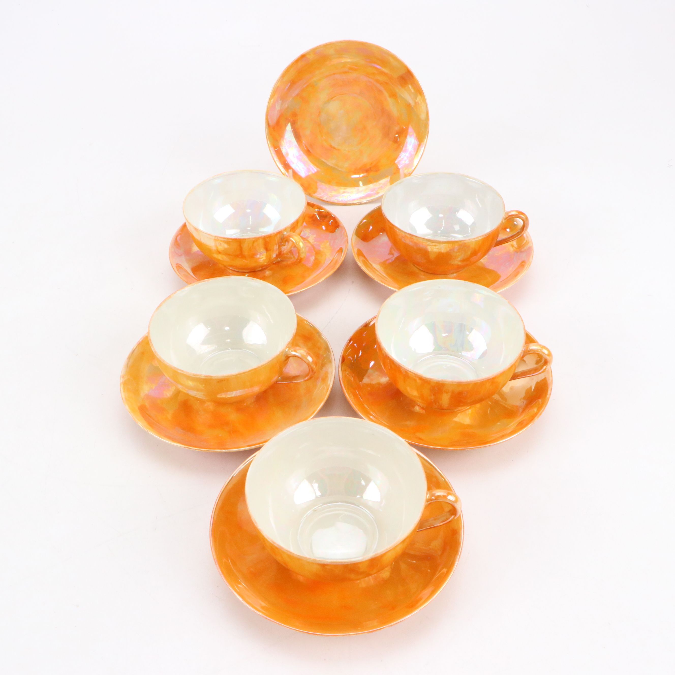 Japanese Takito Creamer and Sugar with Other Lusterware Dishes and Décor