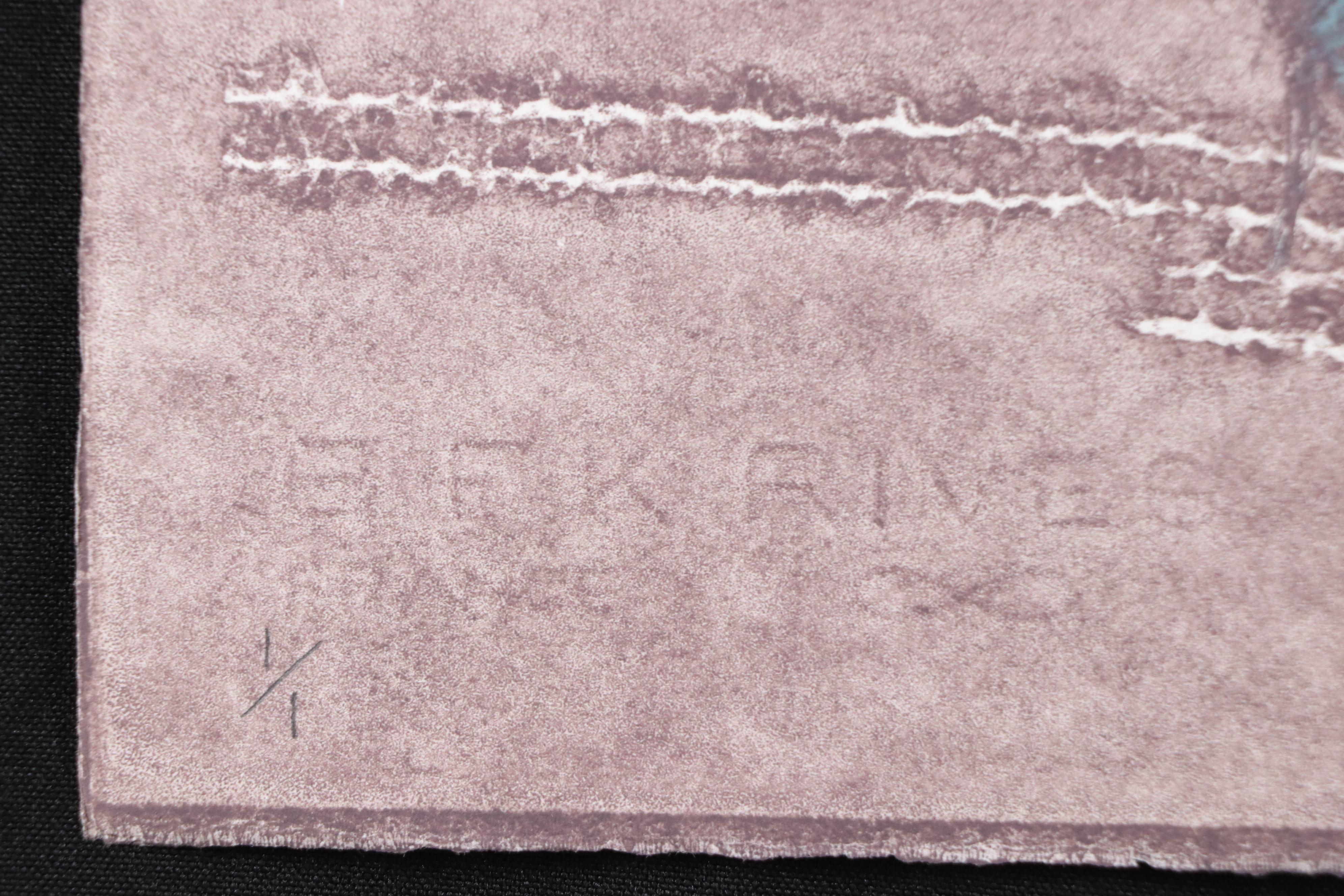 Marilyn Simon Monoprint Botanical Diptych, Late 20th Century