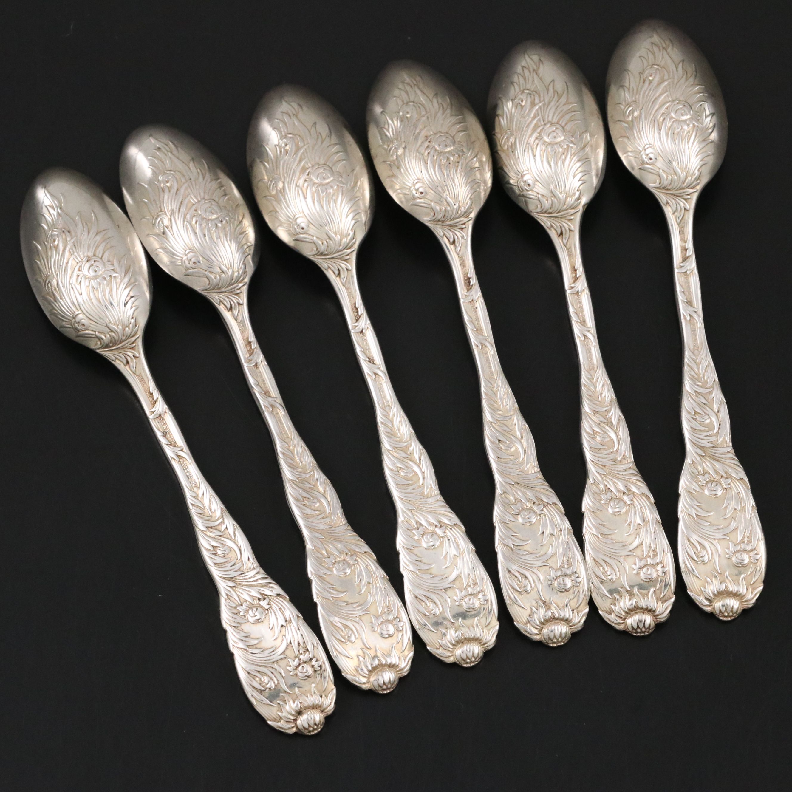 Tiffany & Co. Sterling Silver "Chrysanthemum" Demitasse Spoons