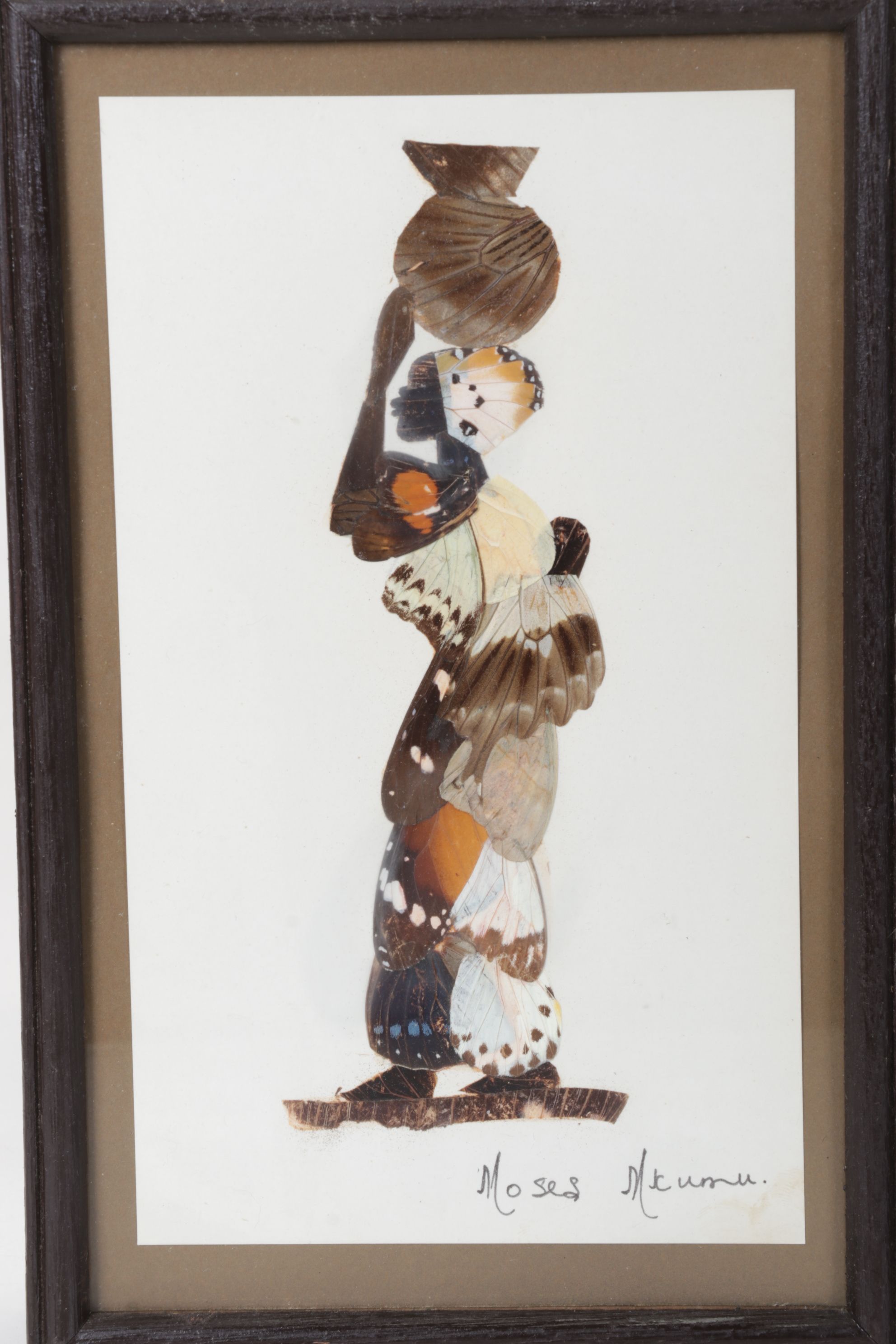 Central African Artisan Handmade Butterfly Wing Figural Silhouettes