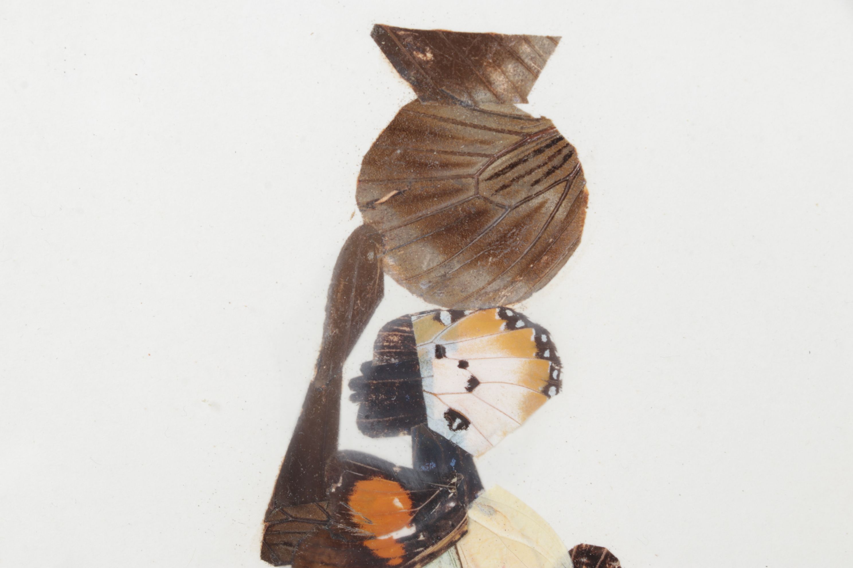 Central African Artisan Handmade Butterfly Wing Figural Silhouettes