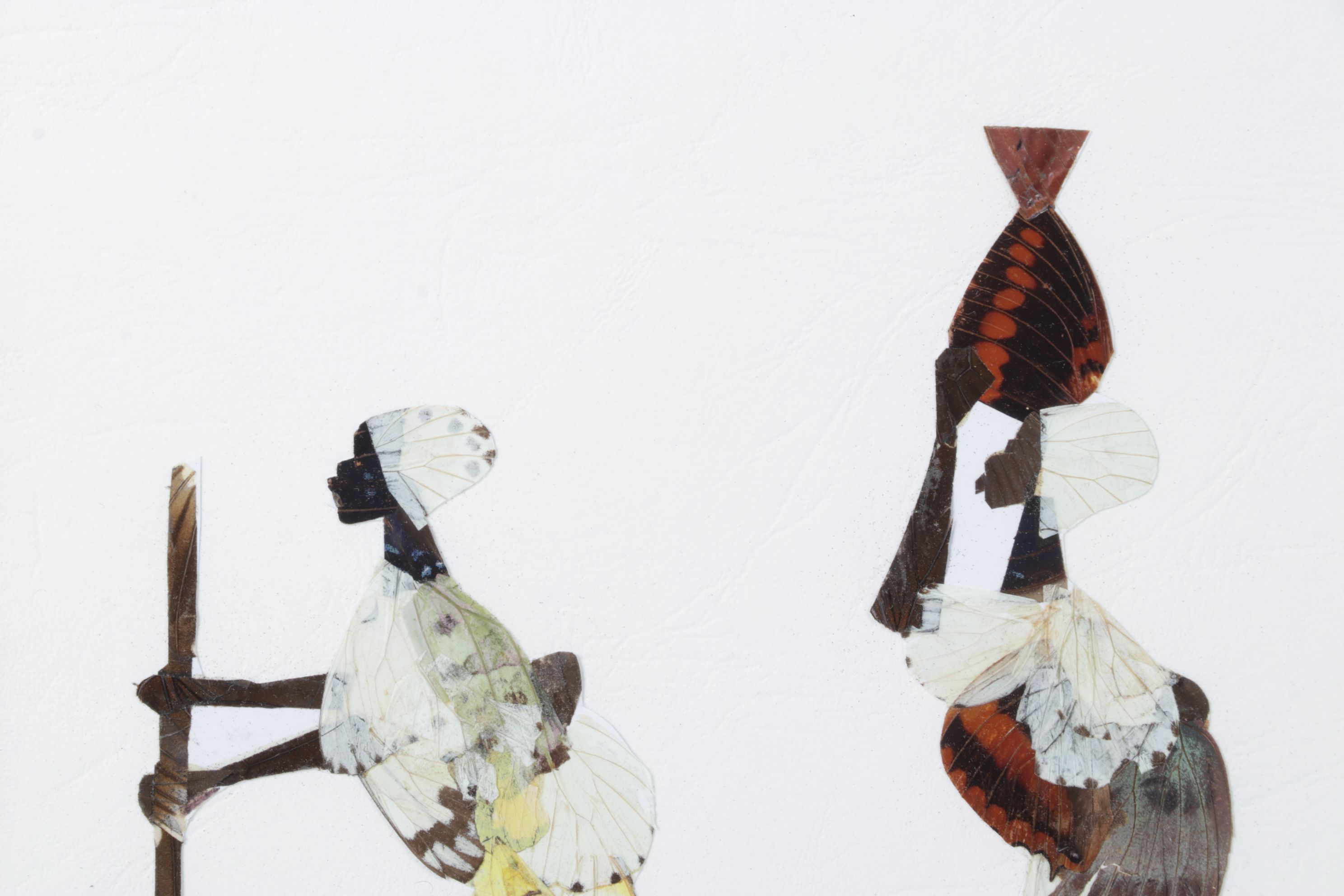 Central African Artisan Handmade Butterfly Wing Figural Silhouettes