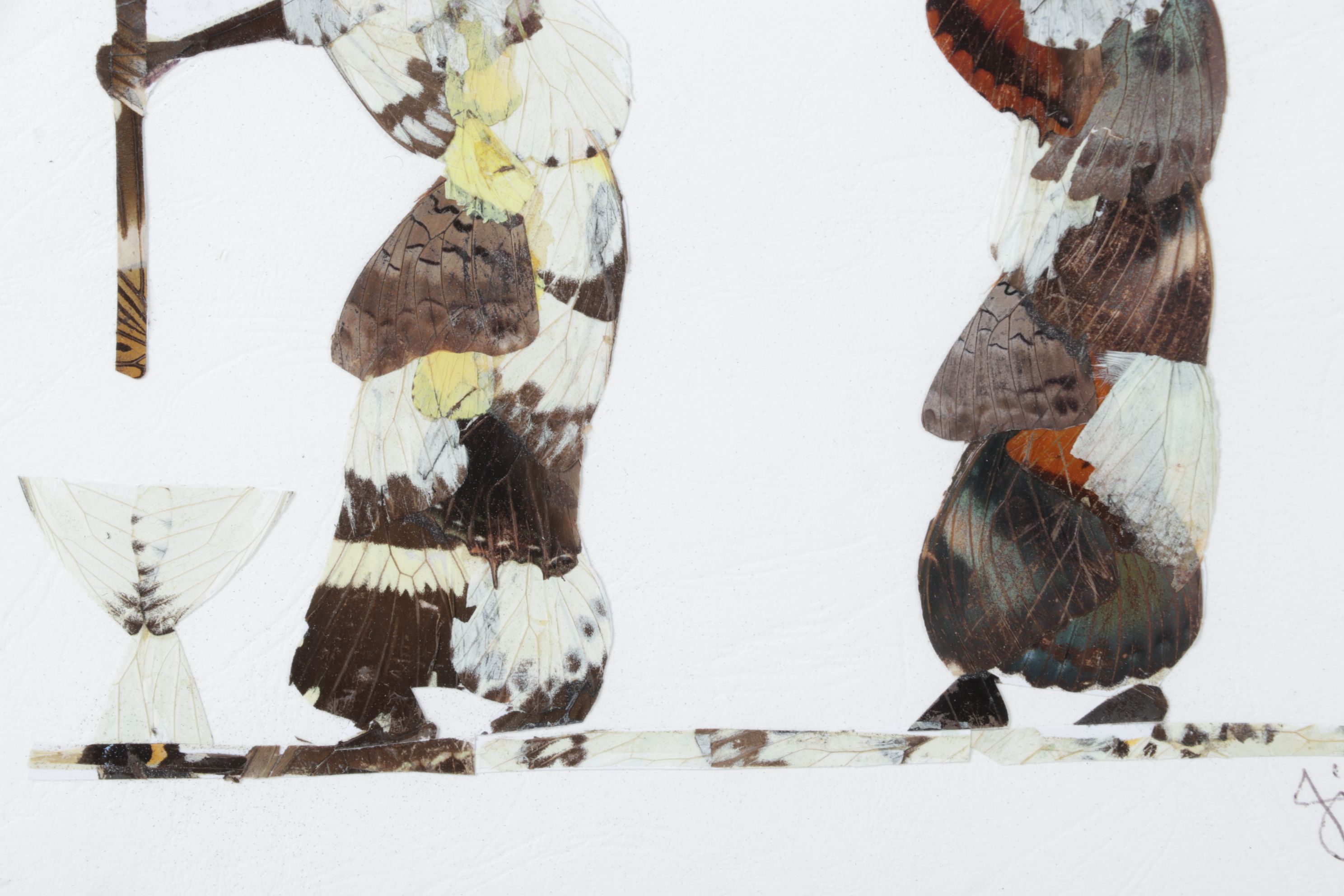 Central African Artisan Handmade Butterfly Wing Figural Silhouettes