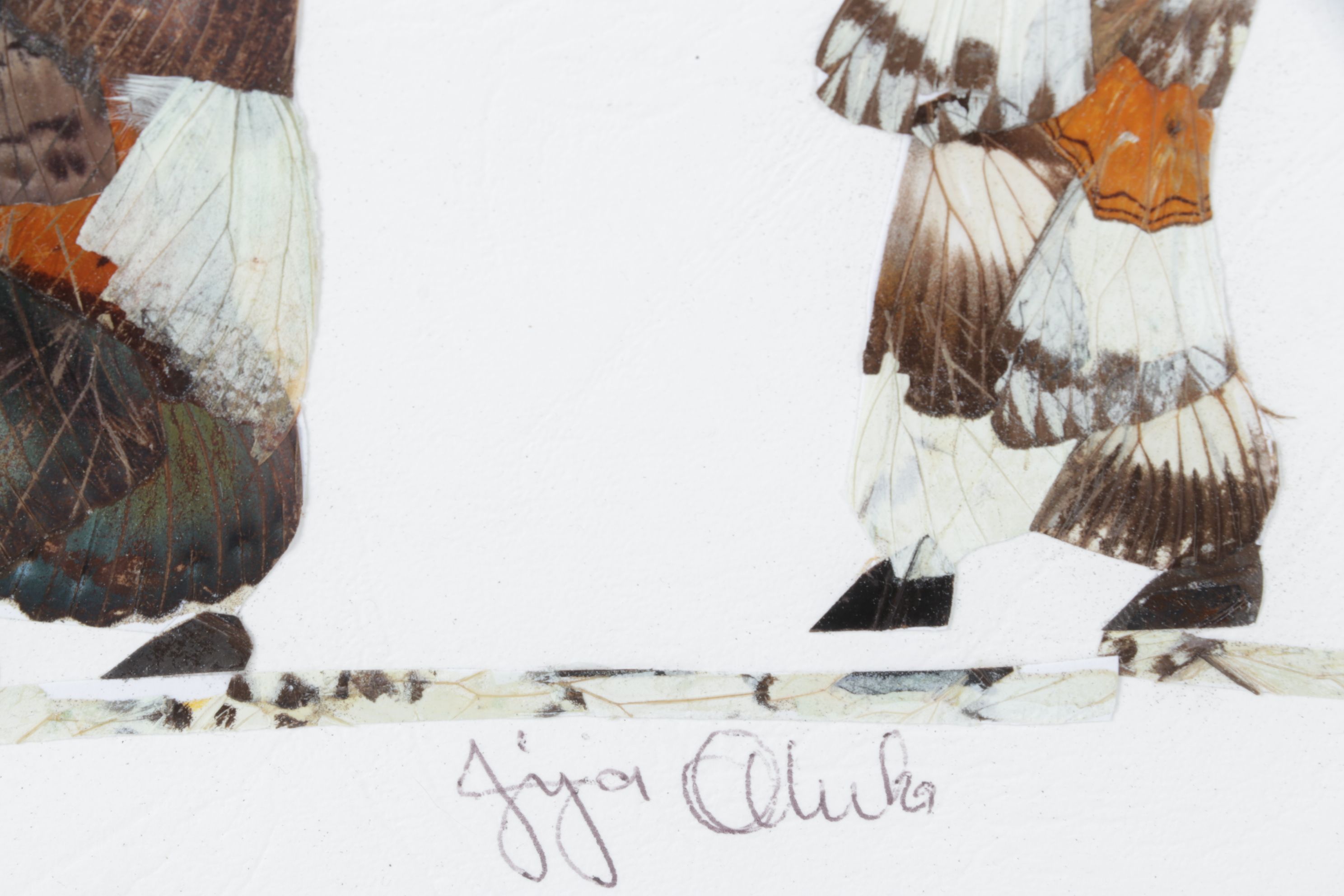 Central African Artisan Handmade Butterfly Wing Figural Silhouettes